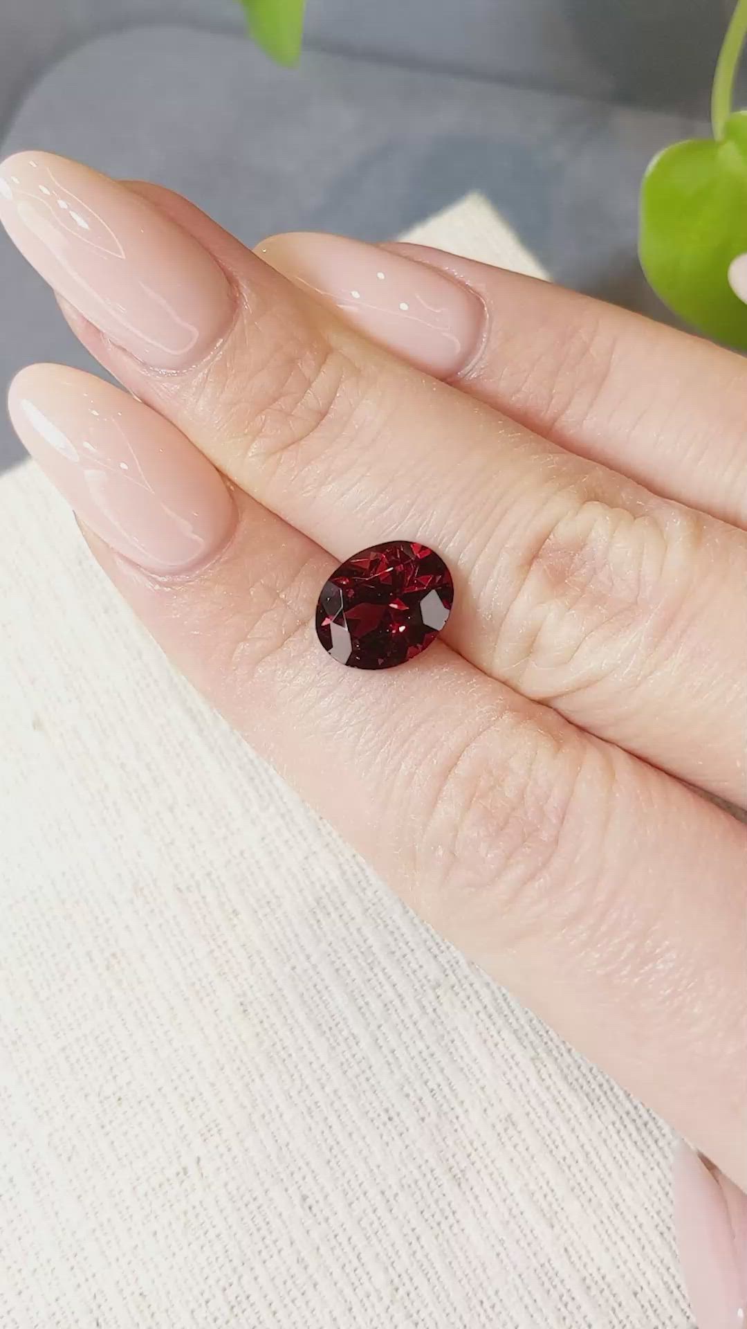 3.80 Ct. Red Garnet from Tanzania Size Video