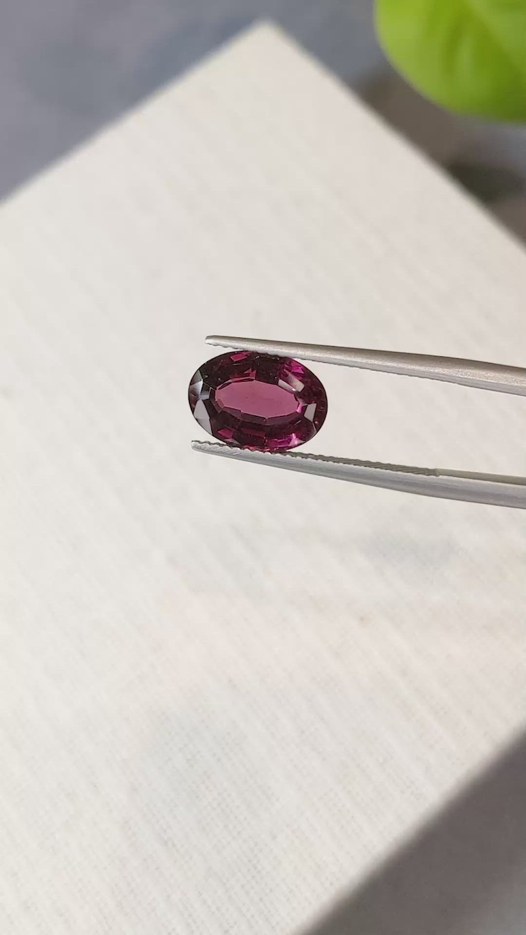 4.32 Ct. Purplish Red Rhodolite Garnet from Tanzania Size Video