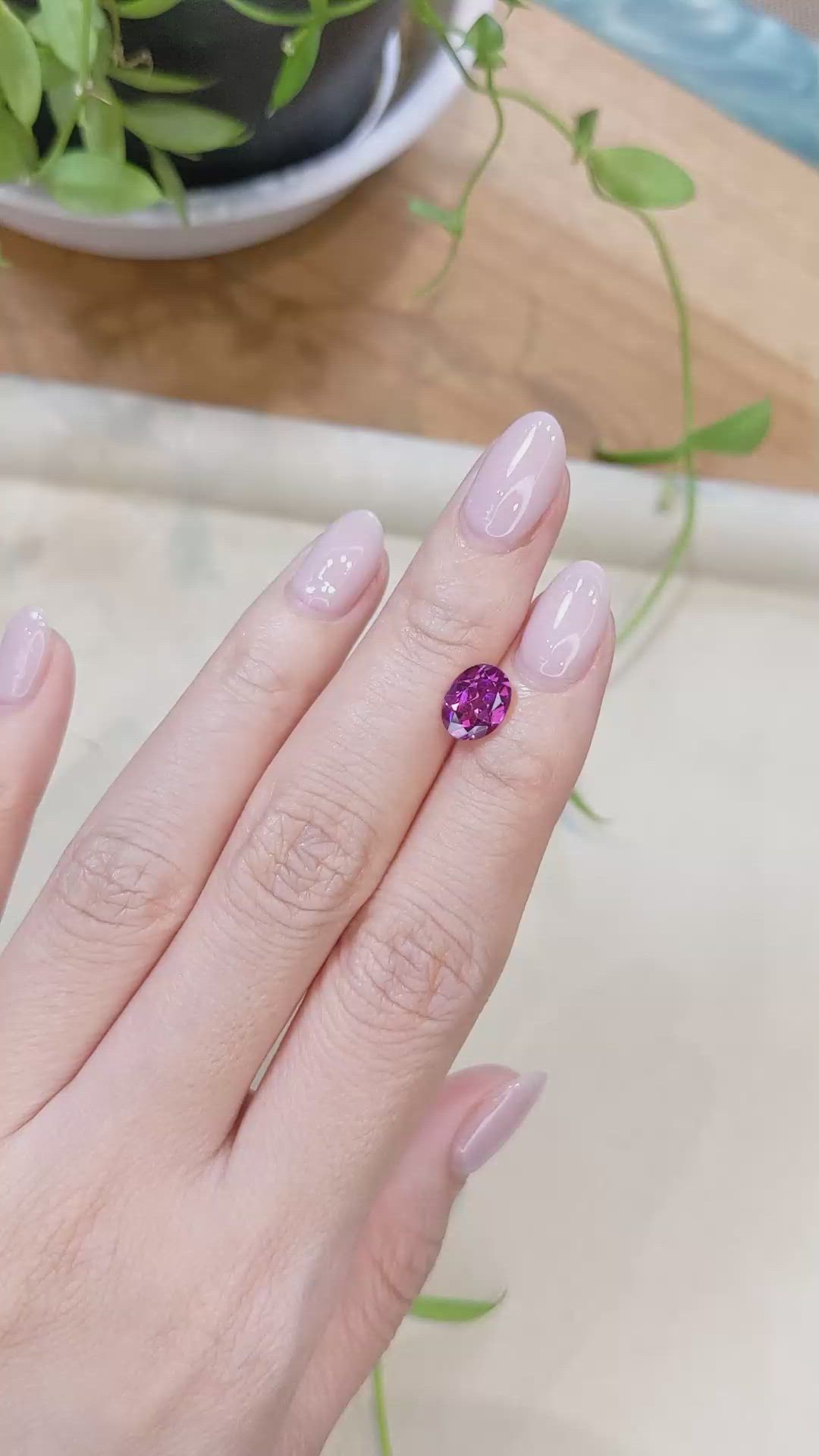 2.10 Ct. Pinkish Purple Rhodolite Garnet from Tanzania Size Video