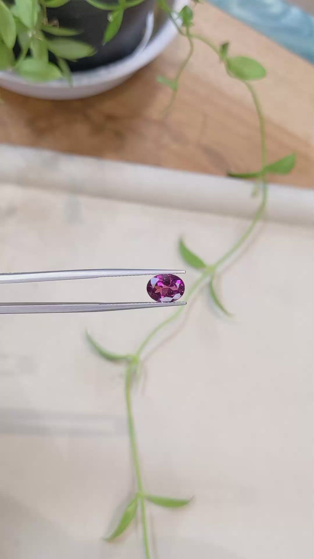 2.10 Ct. Pinkish Purple Rhodolite Garnet from Tanzania Size Video