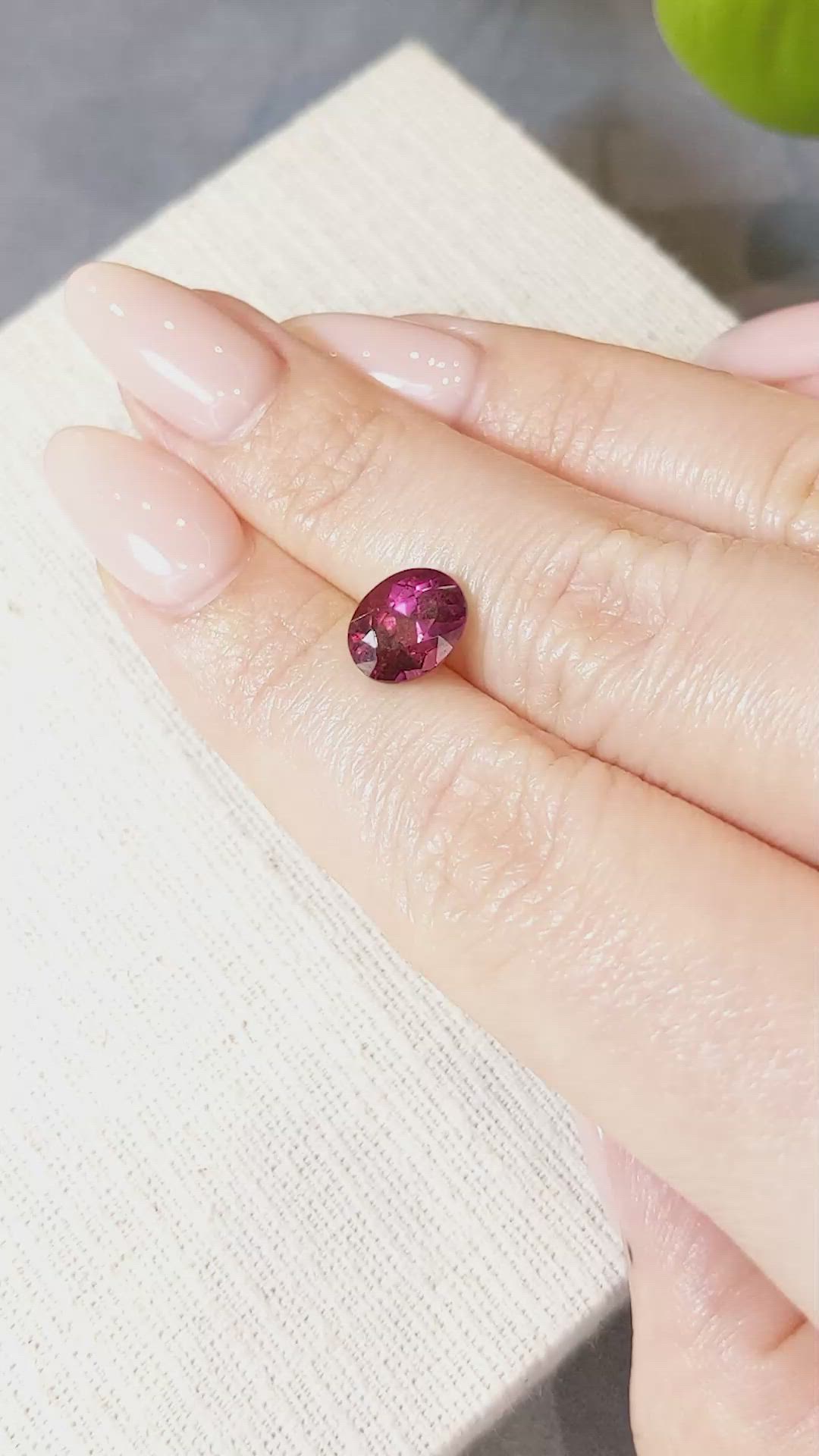 2.60 Ct. Purplish Red Rhodolite Garnet from Tanzania Size Video