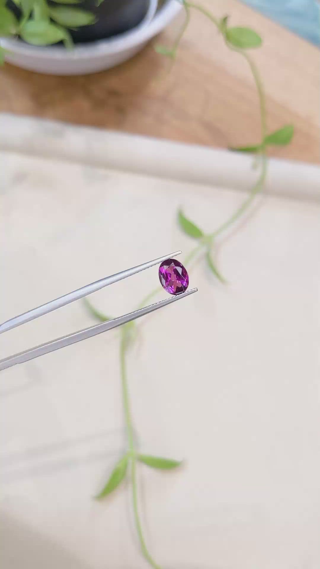 1.70 Ct. Purplish Pink Rhodolite Garnet from Tanzania Size Video
