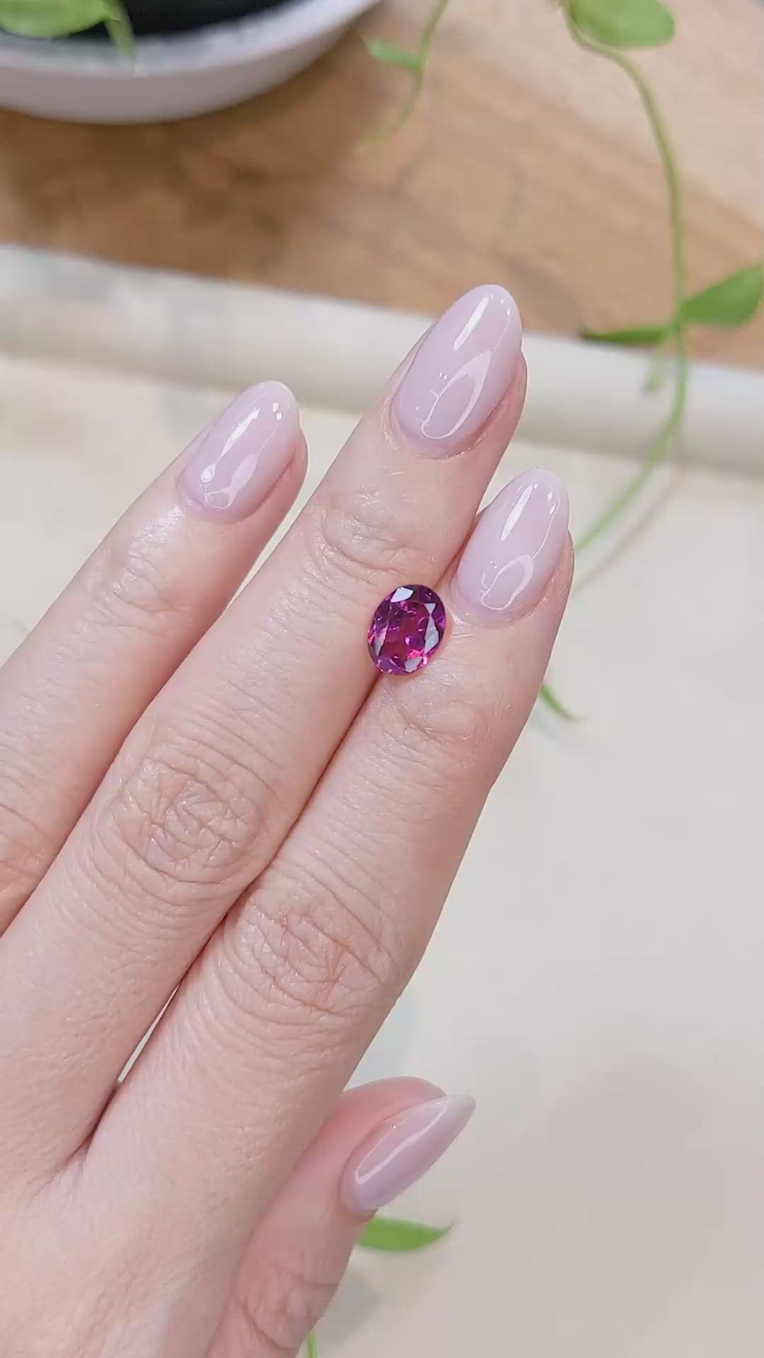 1.70 Ct. Purplish Pink Rhodolite Garnet from Tanzania Size Video