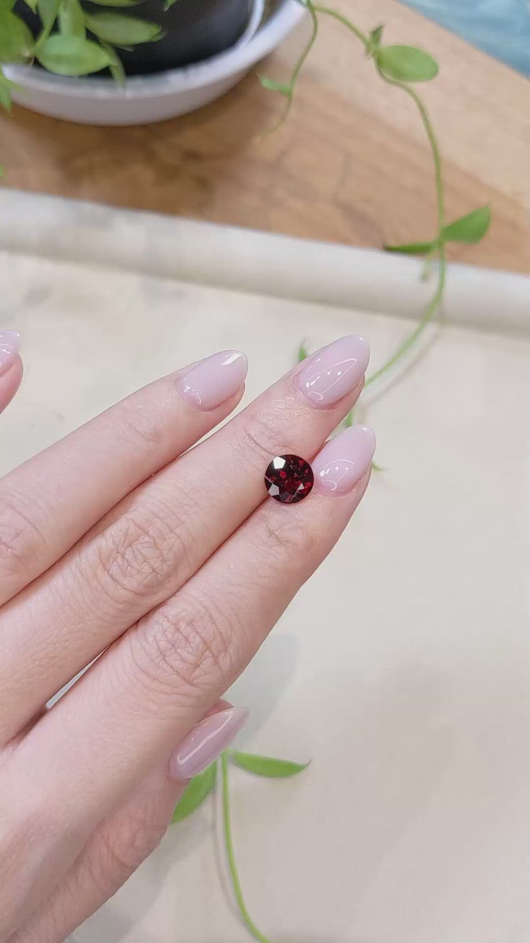 2.09 Ct. Red Garnet from Tanzania Size Video