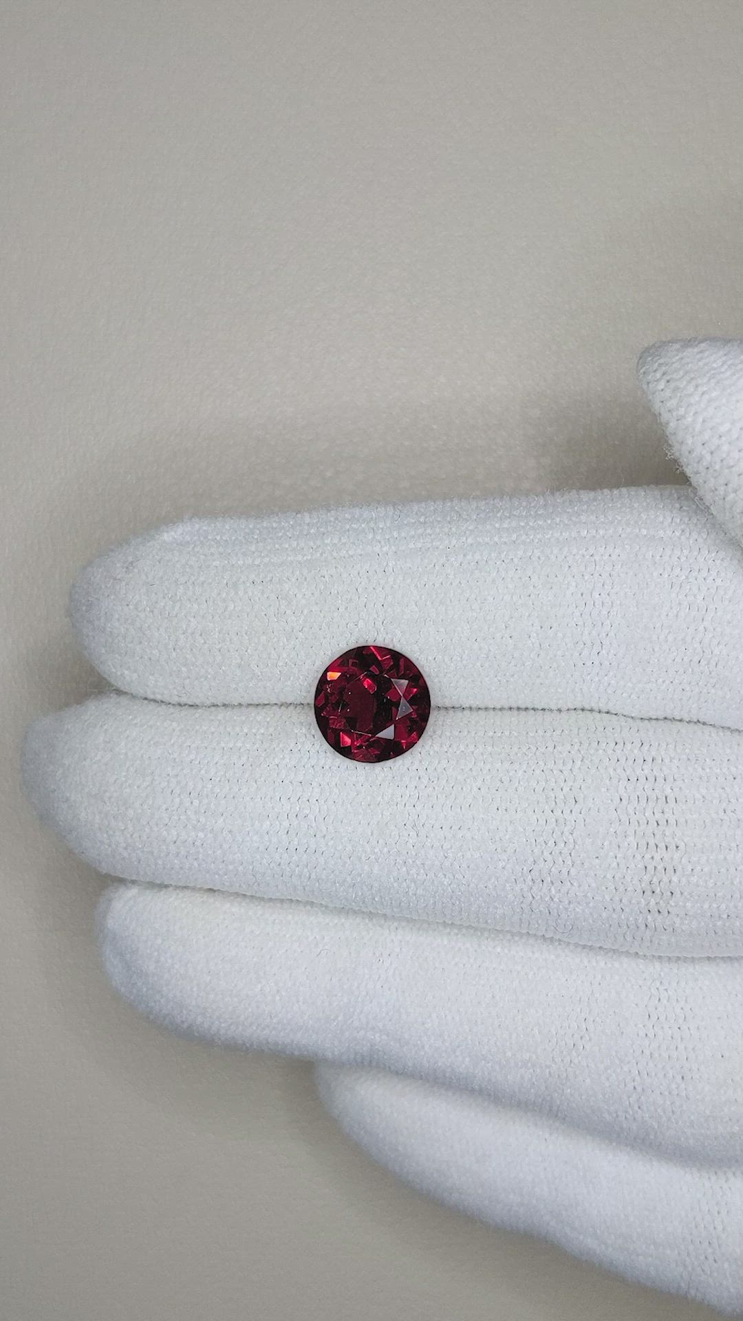 2.09 Ct. Red Garnet from Tanzania Size Video