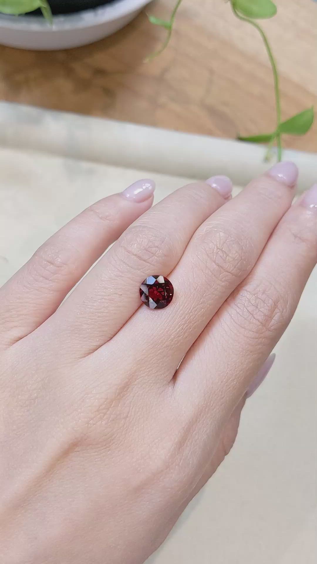 2.09 Ct. Red Garnet from Tanzania Size Video