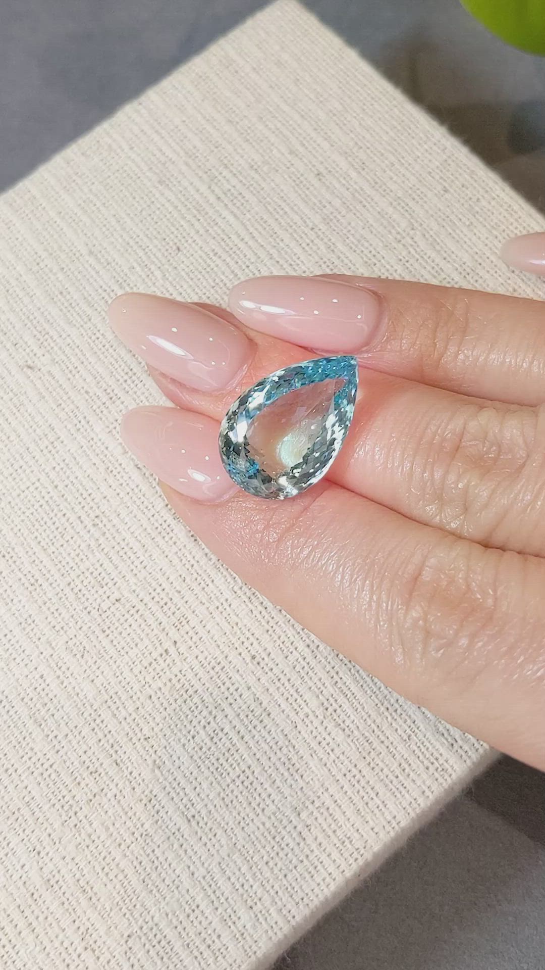 11.60 Ct. Blue Aquamarine from Brazil Size Video