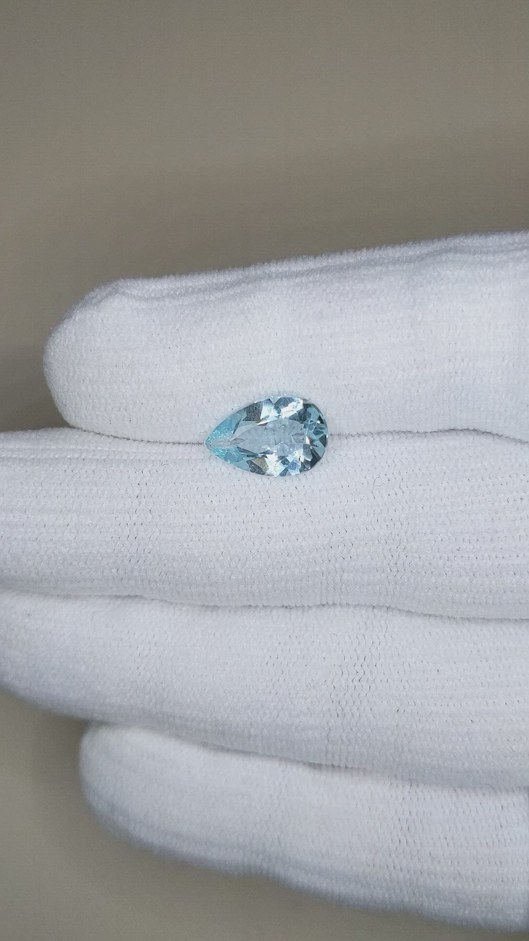 2.16 Ct. Blue Aquamarine from Brazil Size Video