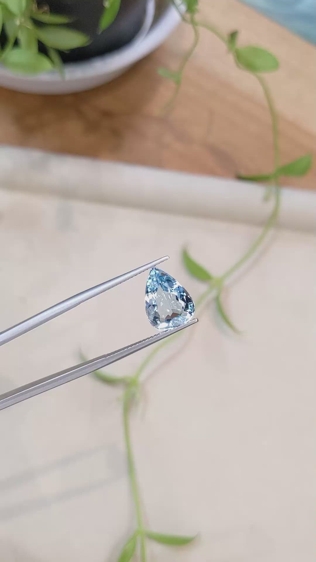 4.05 Ct. Blue Aquamarine from Brazil Size Video