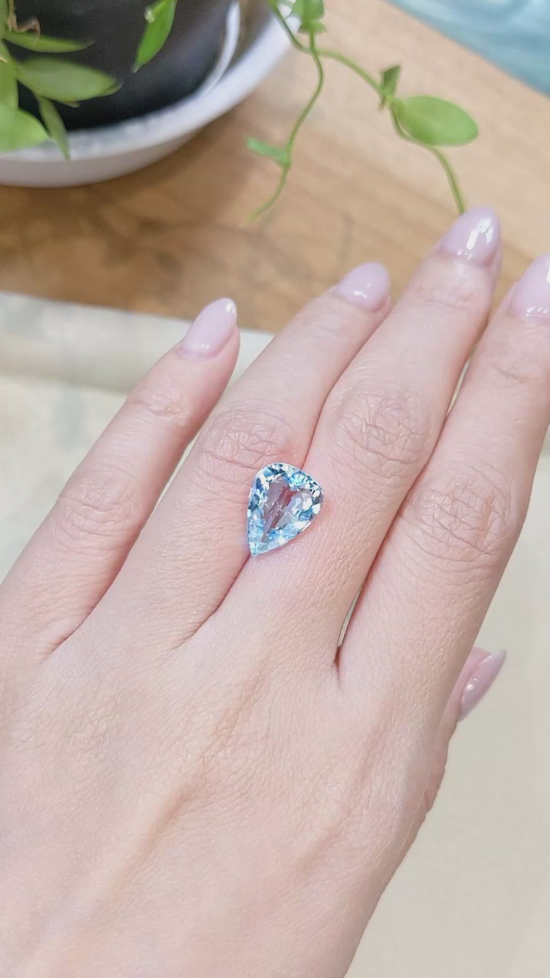 4.05 Ct. Blue Aquamarine from Brazil Size Video