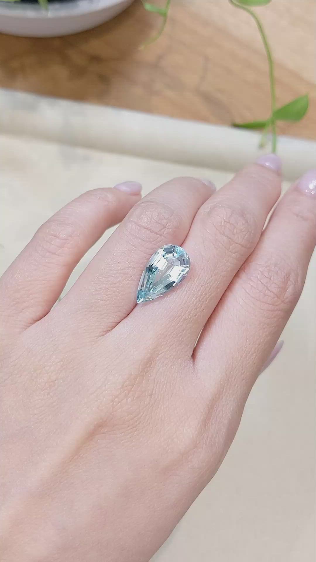 5.34 Ct. Blue Aquamarine from Brazil Size Video