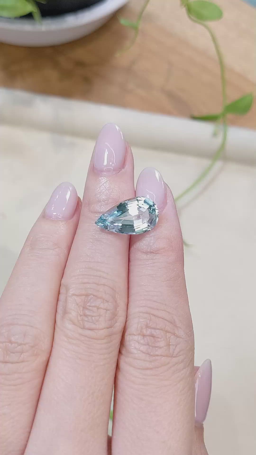 5.34 Ct. Blue Aquamarine from Brazil Size Video