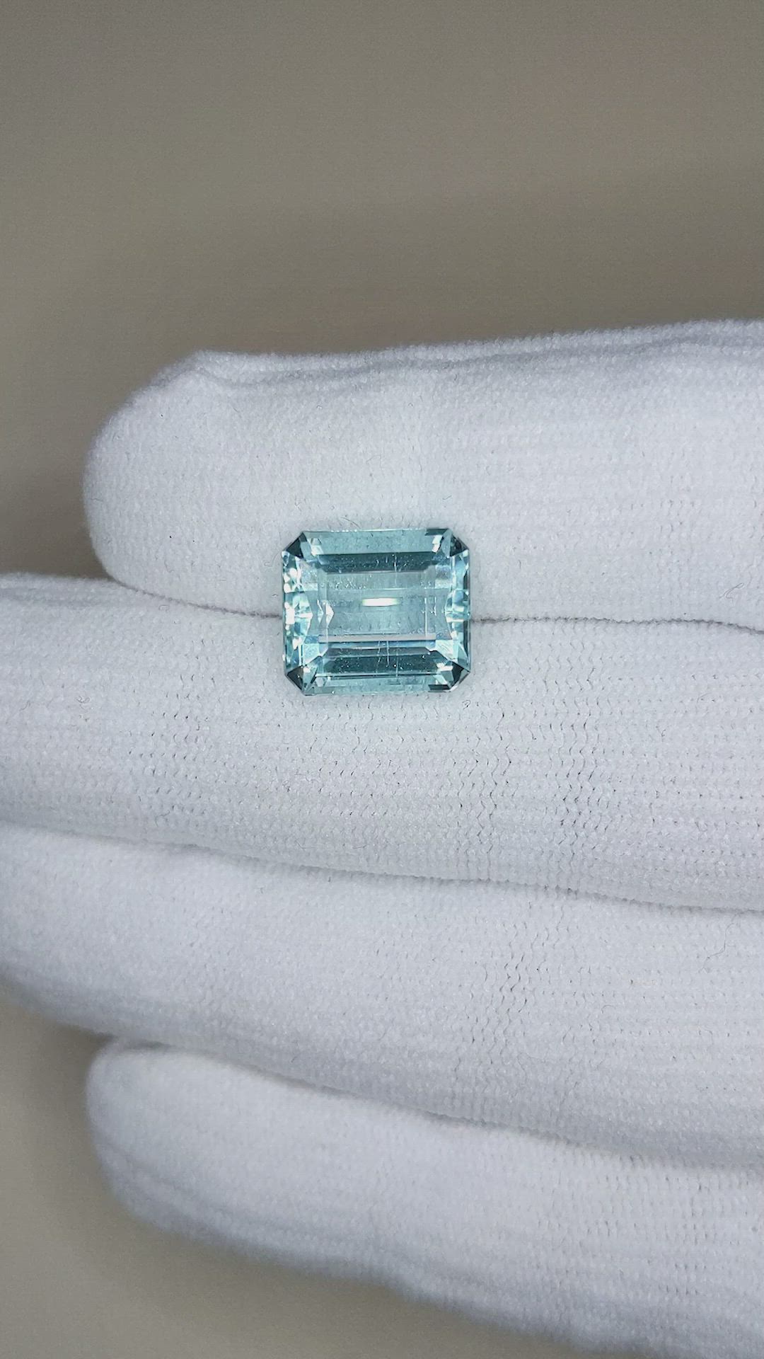 6.28 Ct. Greenish Blue Aquamarine from Brazil Size Video