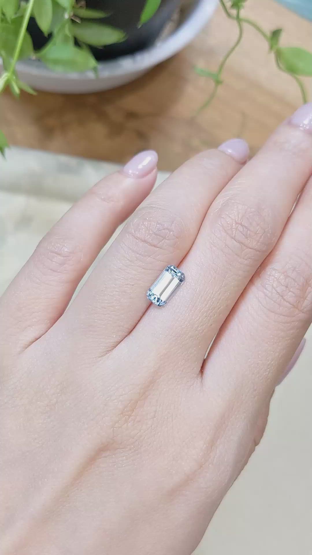 1.31 Ct. Blue Aquamarine from Brazil Size Video