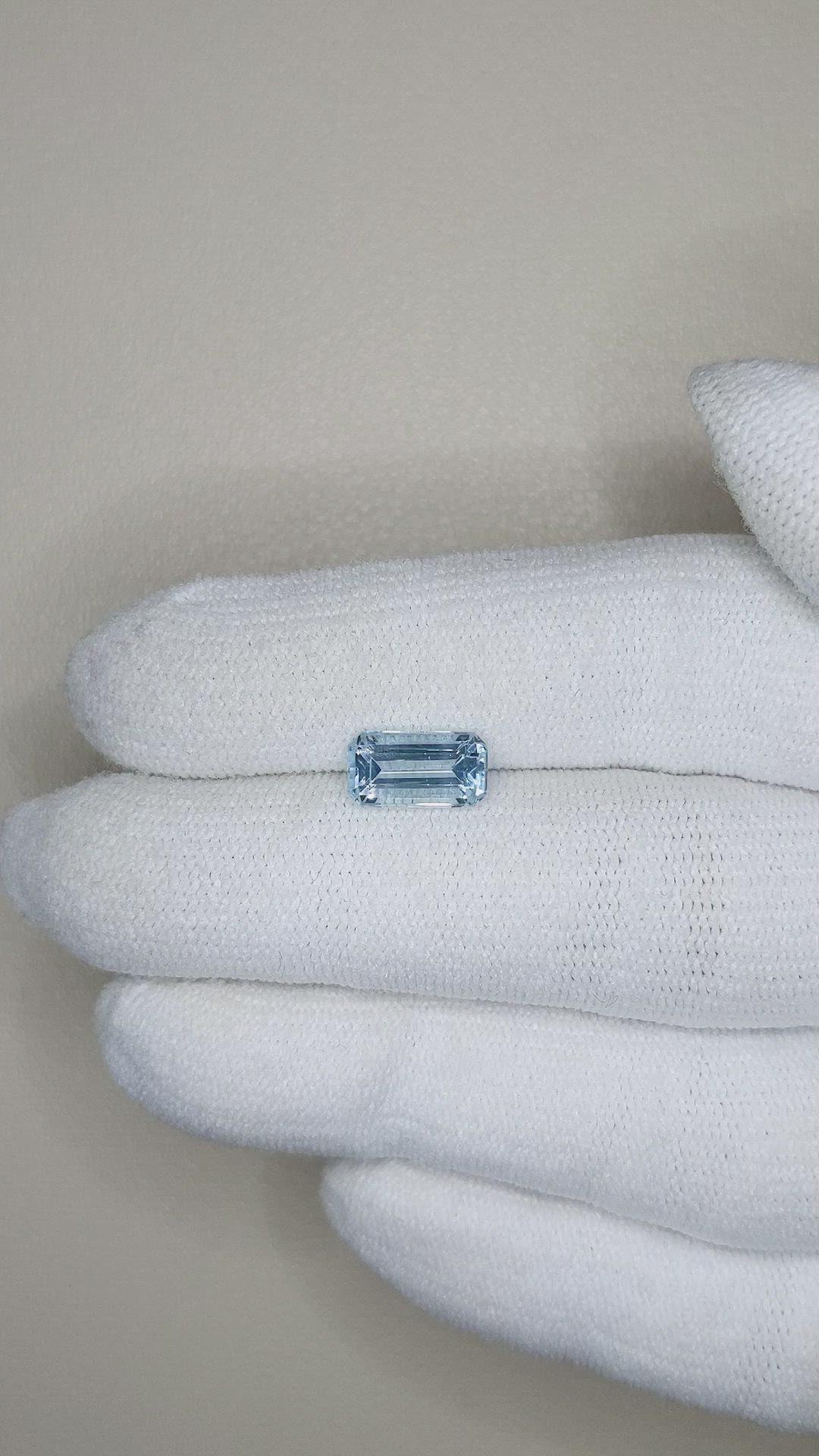 1.31 Ct. Blue Aquamarine from Brazil Size Video