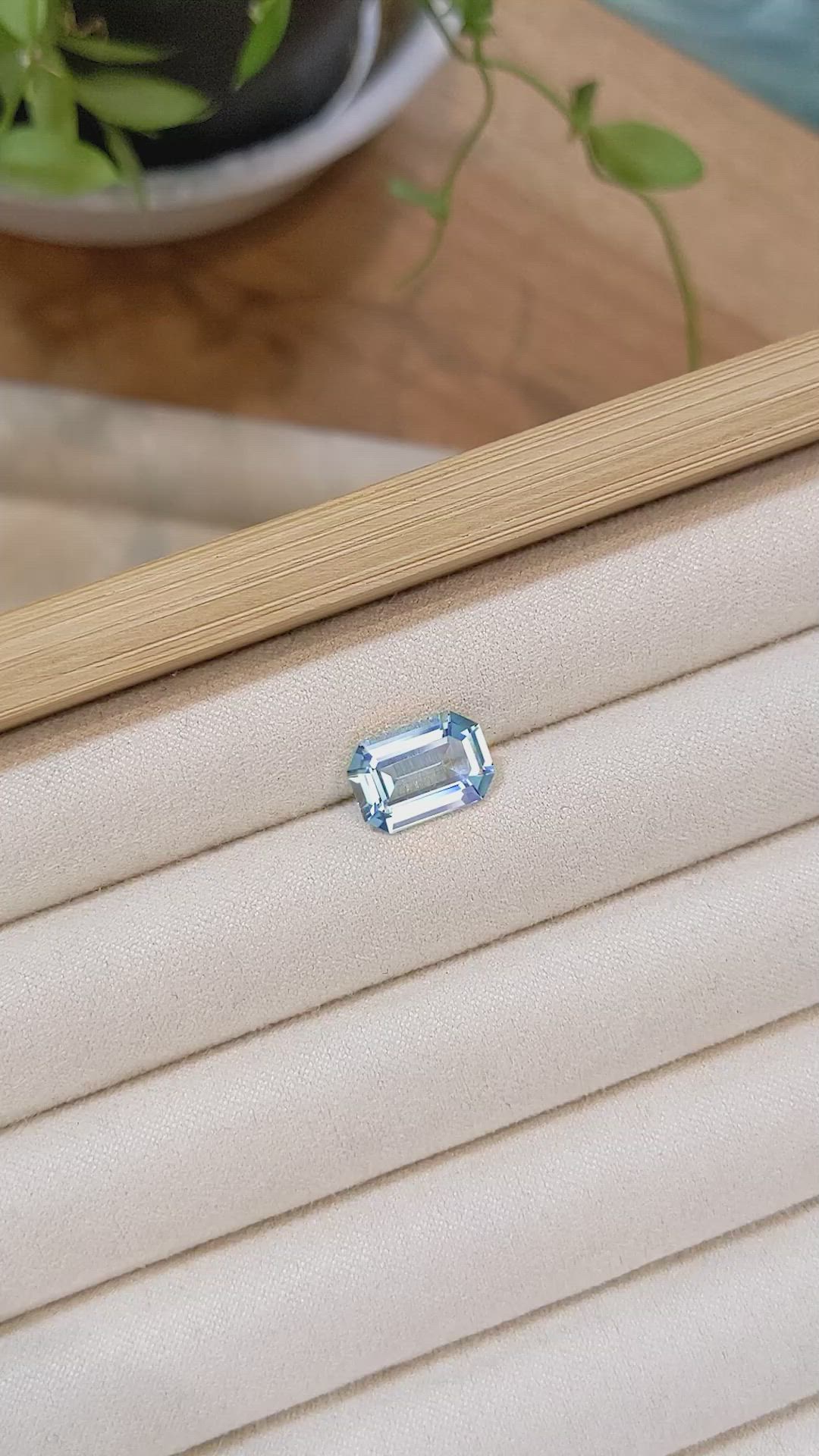 2.96 Ct. Greenish Blue Aquamarine from Brazil Size Video