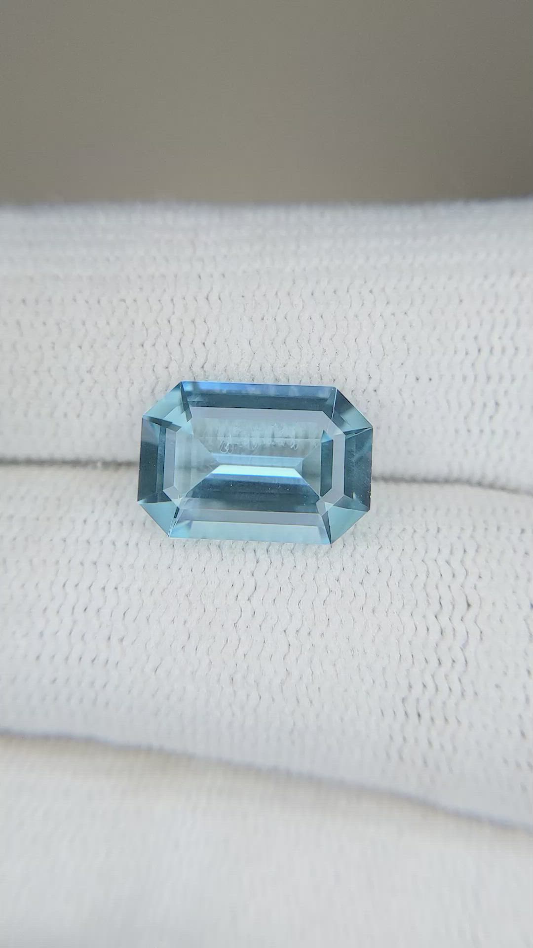 2.96 Ct. Greenish Blue Aquamarine from Brazil Size Video