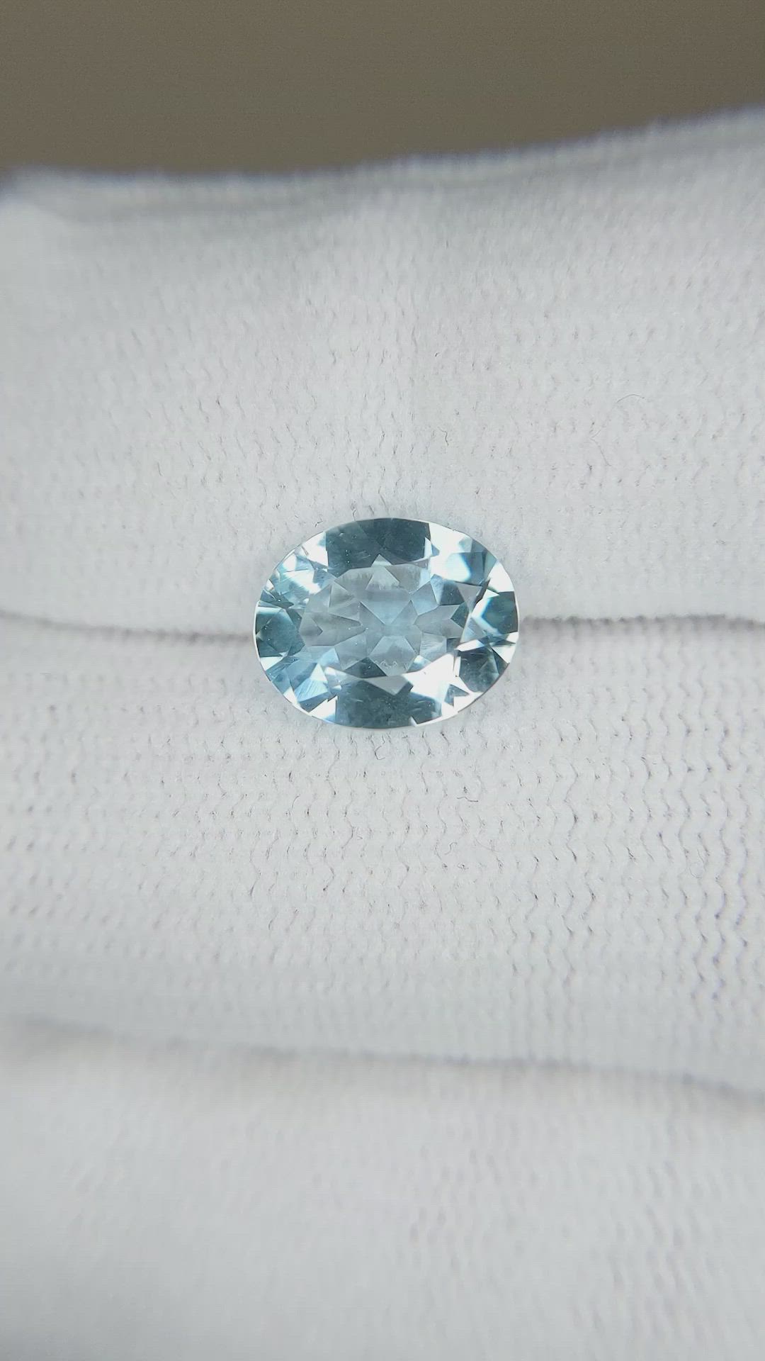 2.17 Ct. Blue Aquamarine from Brazil Size Video