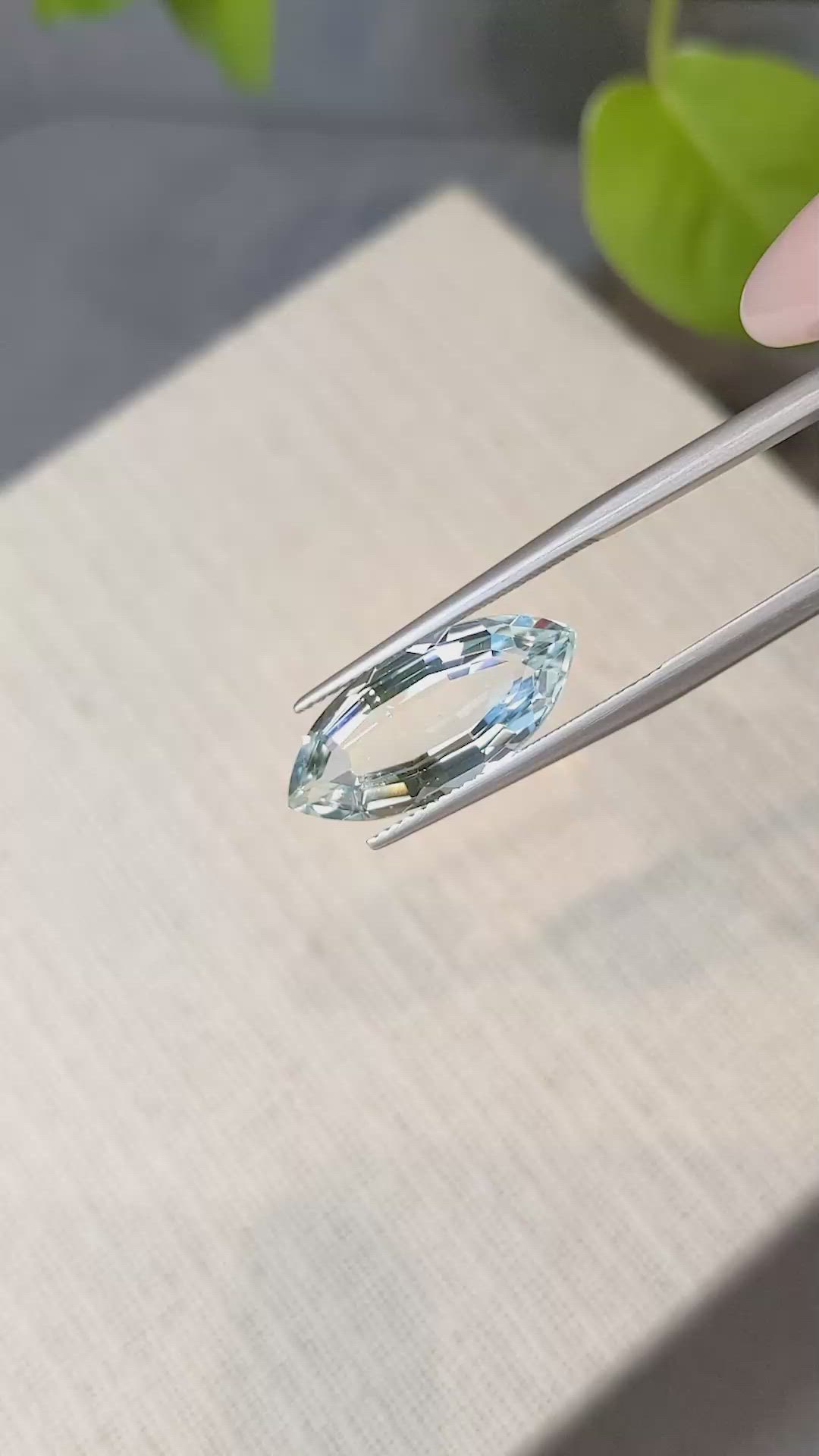 5.42 Ct. Blue Aquamarine from Brazil Size Video