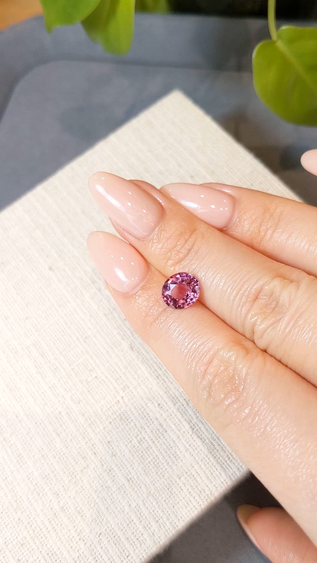 2.16 Ct. Purplish Pink Spinel from Ceylon (Sri Lanka) Size Video