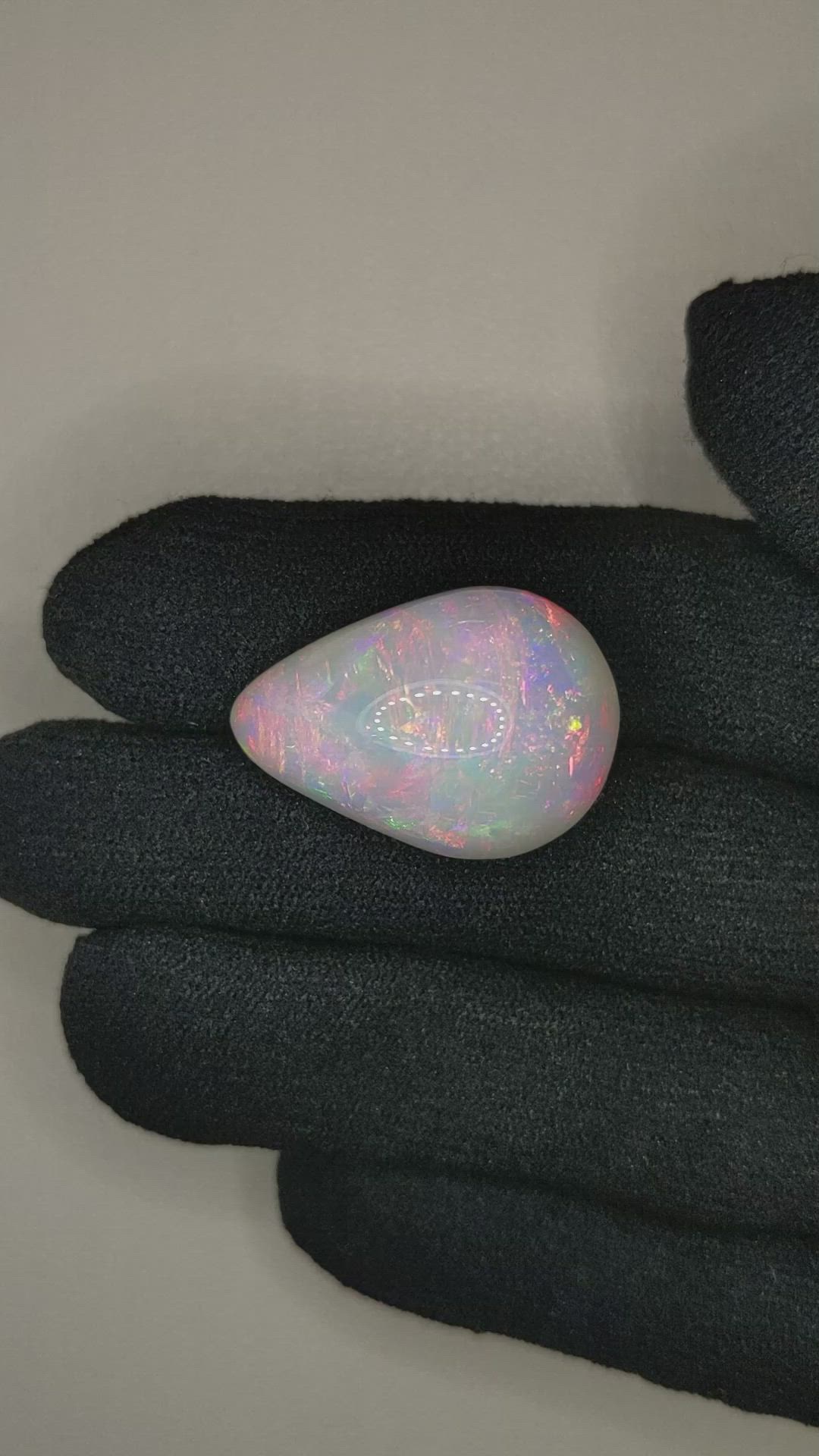 23.56 Ct. Multi Color Cabochon White Opal from Australia Size Video