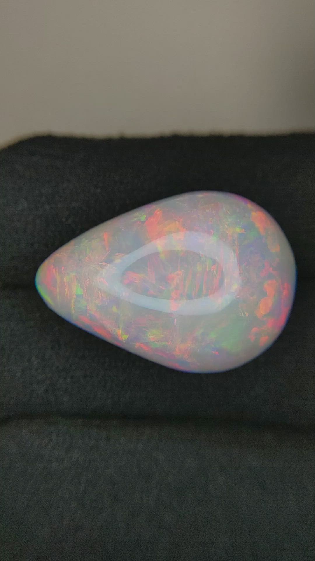 23.56 Ct. Multi Color Cabochon White Opal from Australia Size Video