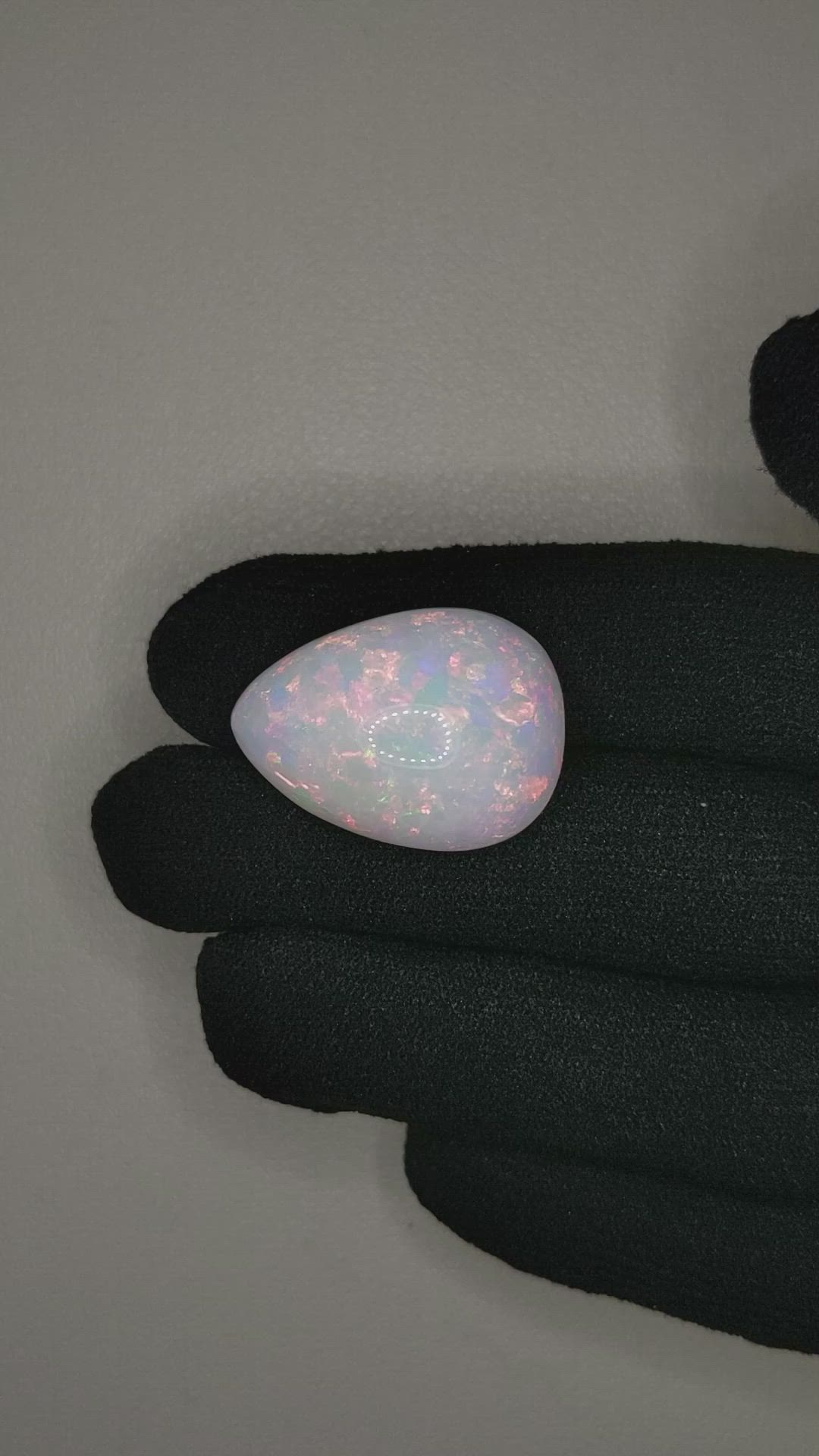 19.43 Ct. Multi Color Cabochon White Opal from Ethiopia Size Video