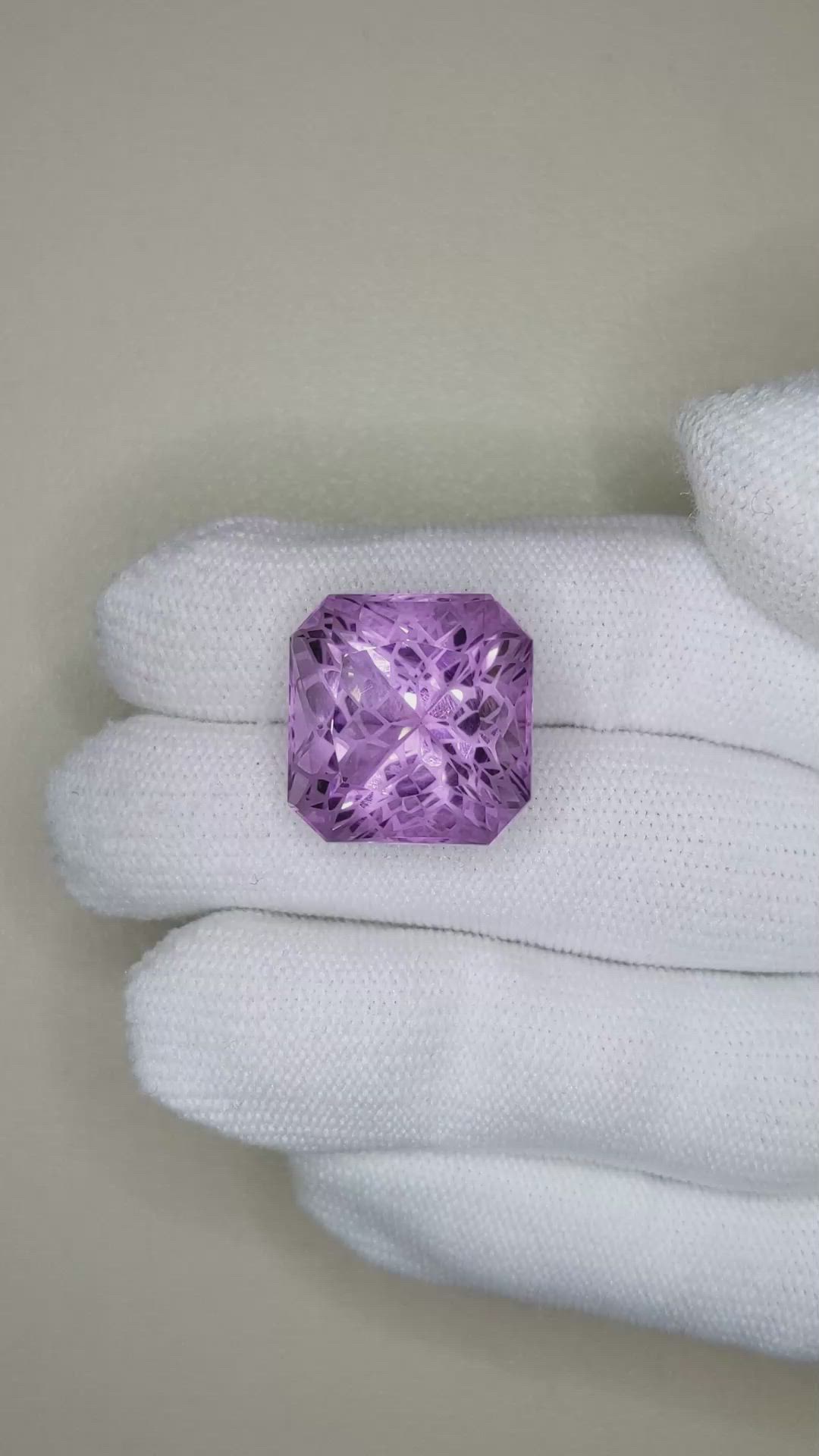 22.13 Ct. Violet Amethyst from Brazil Size Video