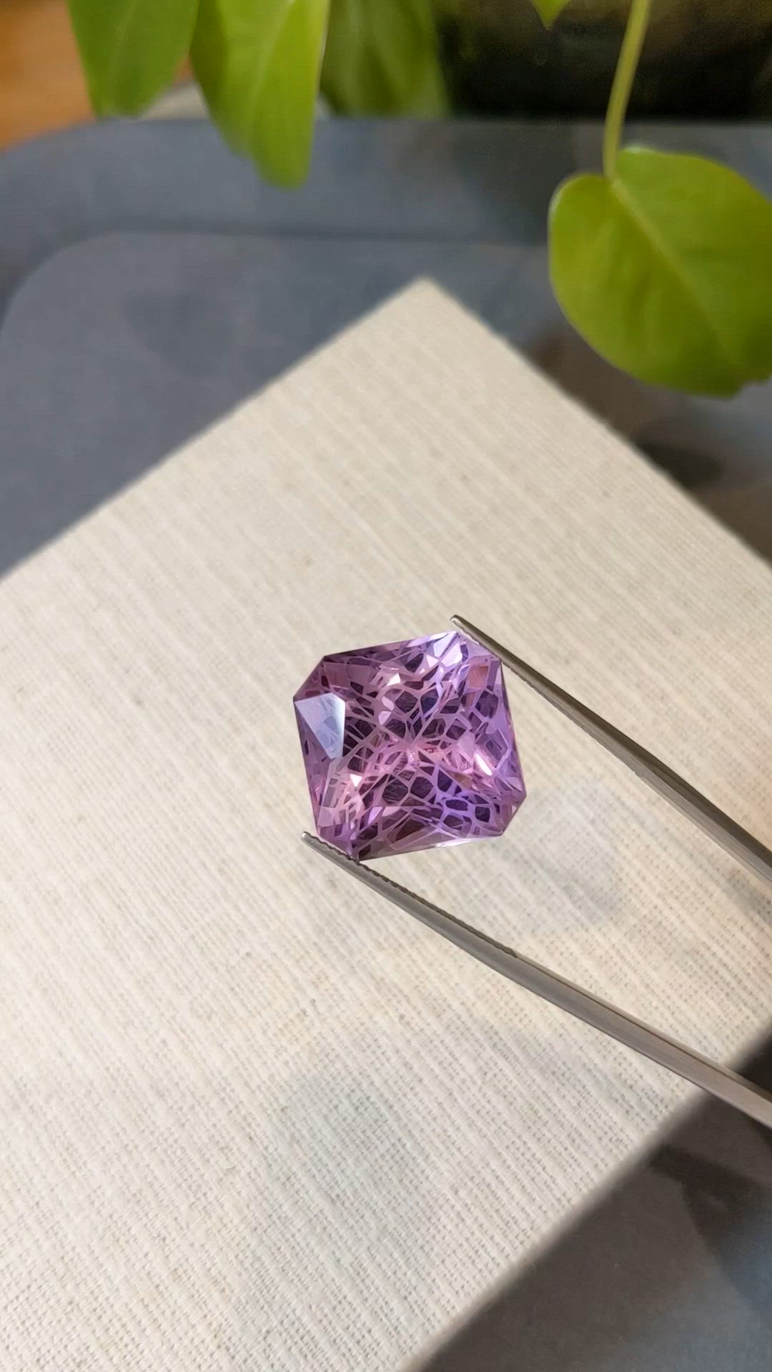 22.13 Ct. Violet Amethyst from Brazil Size Video