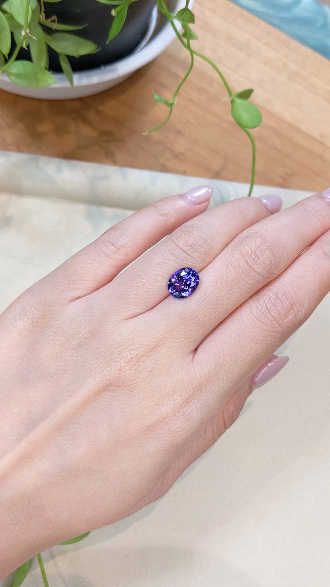 3.20 Ct. Violet Tanzanite from Tanzania Size Video