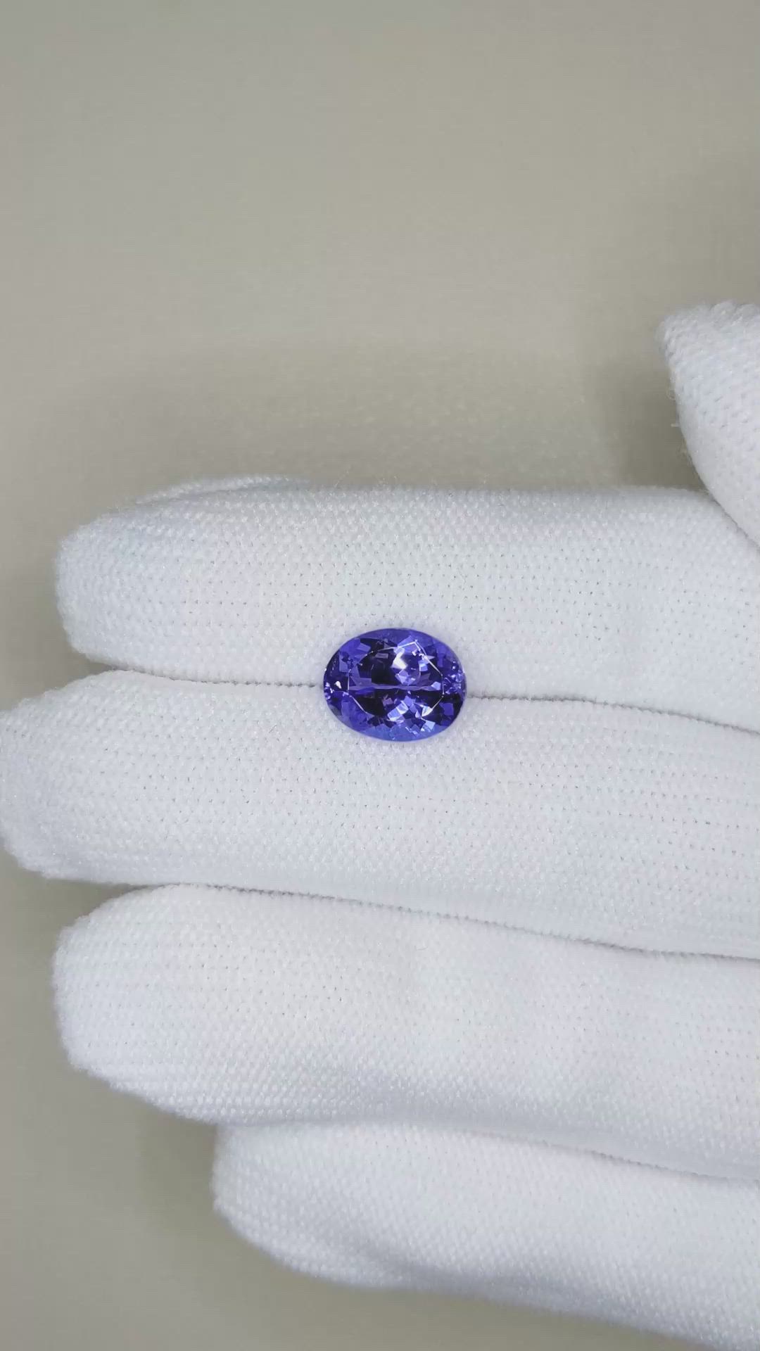 2.78 Ct. Violet Tanzanite from Tanzania Size Video