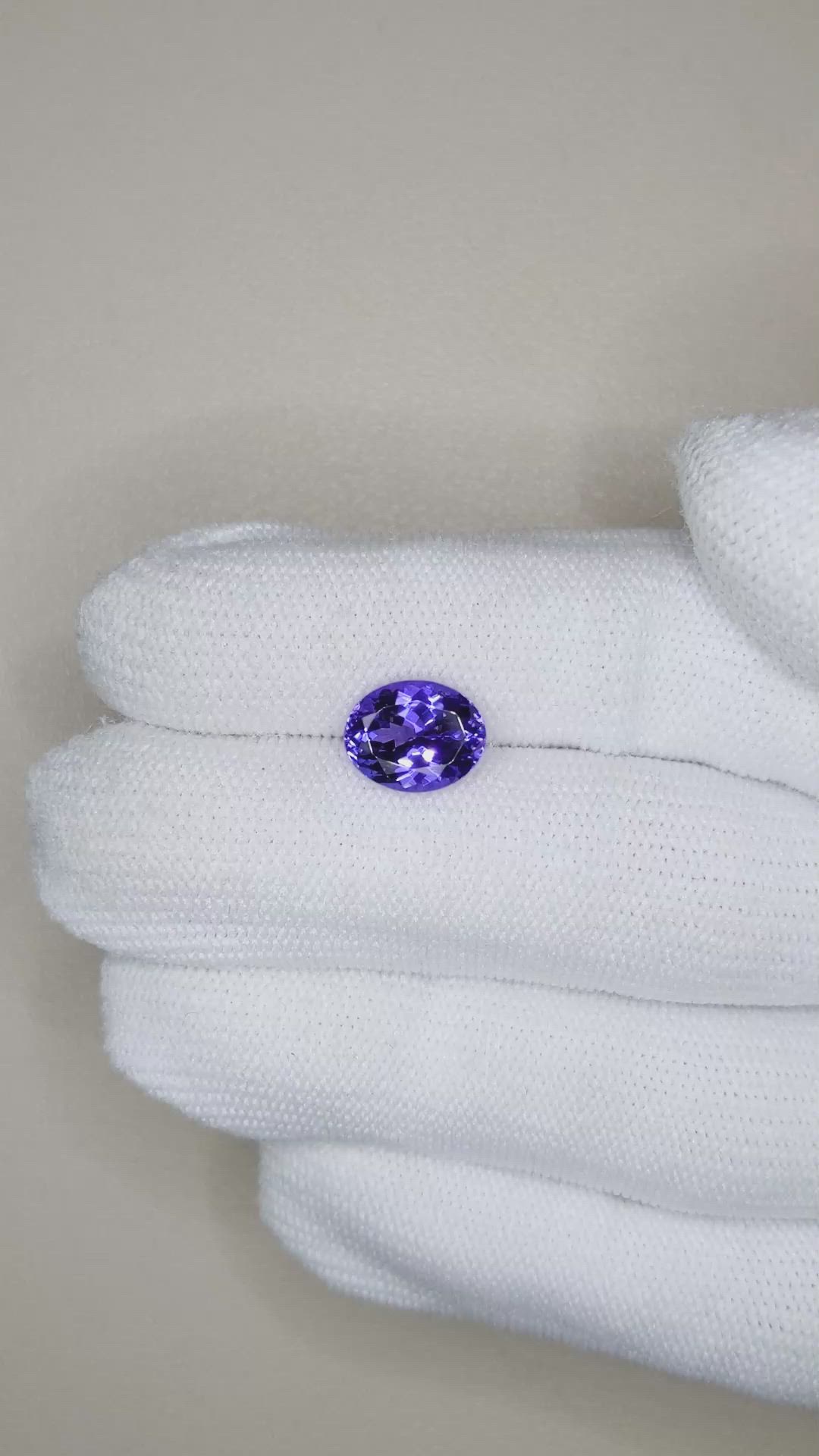 2.82 Ct. Violet Tanzanite from Tanzania Size Video