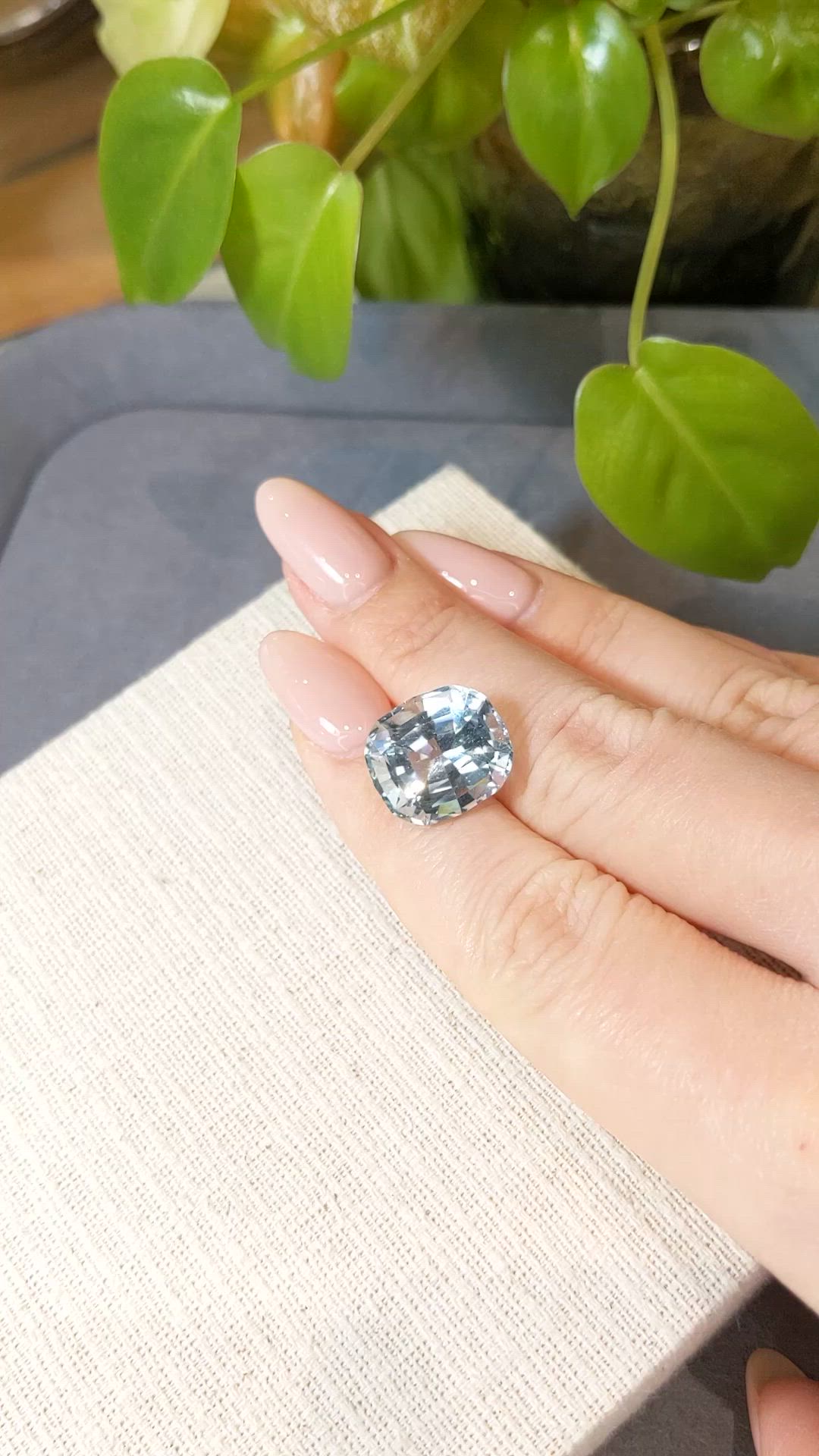 10.07 Ct. Blue Aquamarine from Brazil Size Video