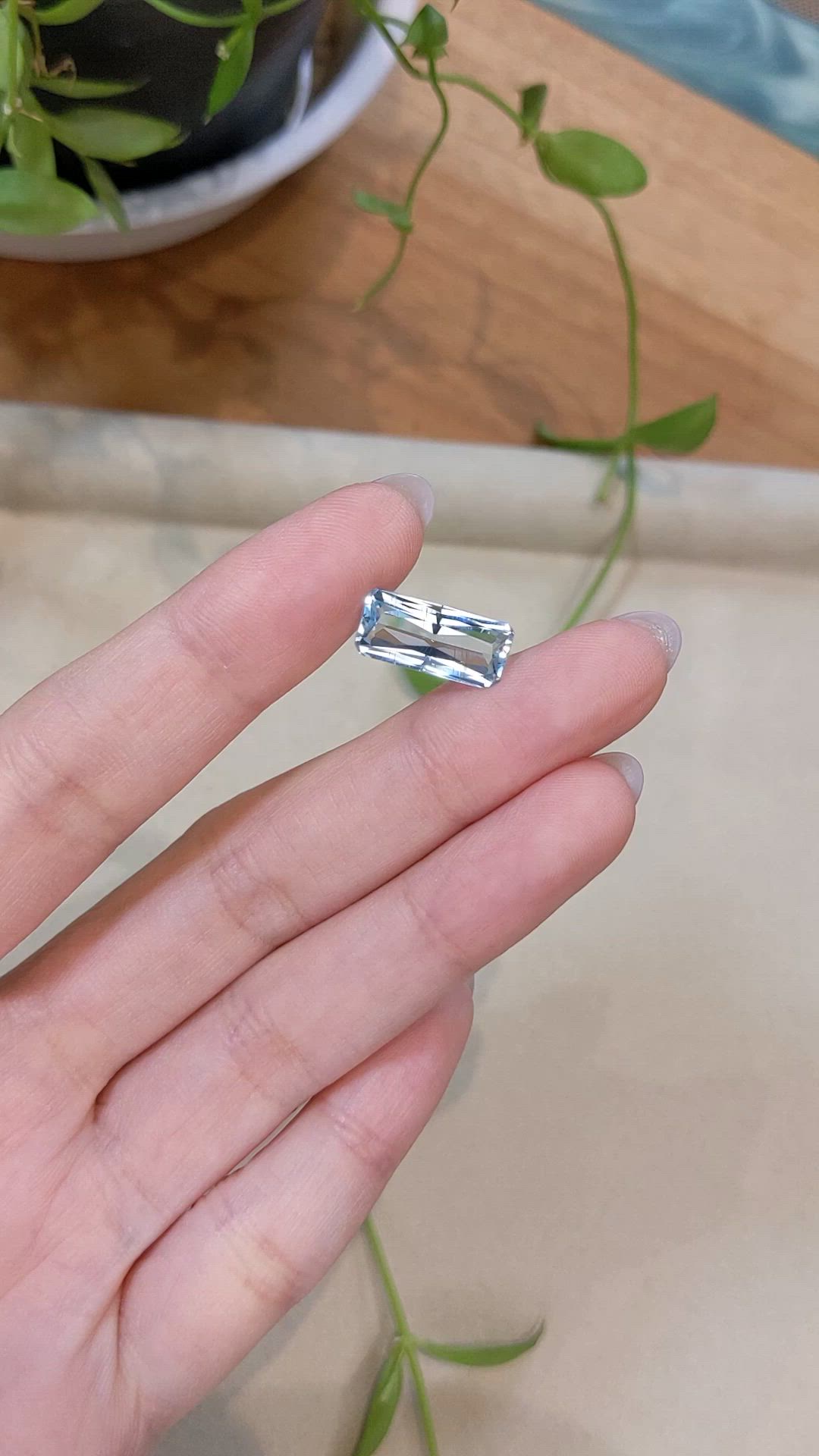 4.40 Ct. Blue Aquamarine from Madagascar Size Video