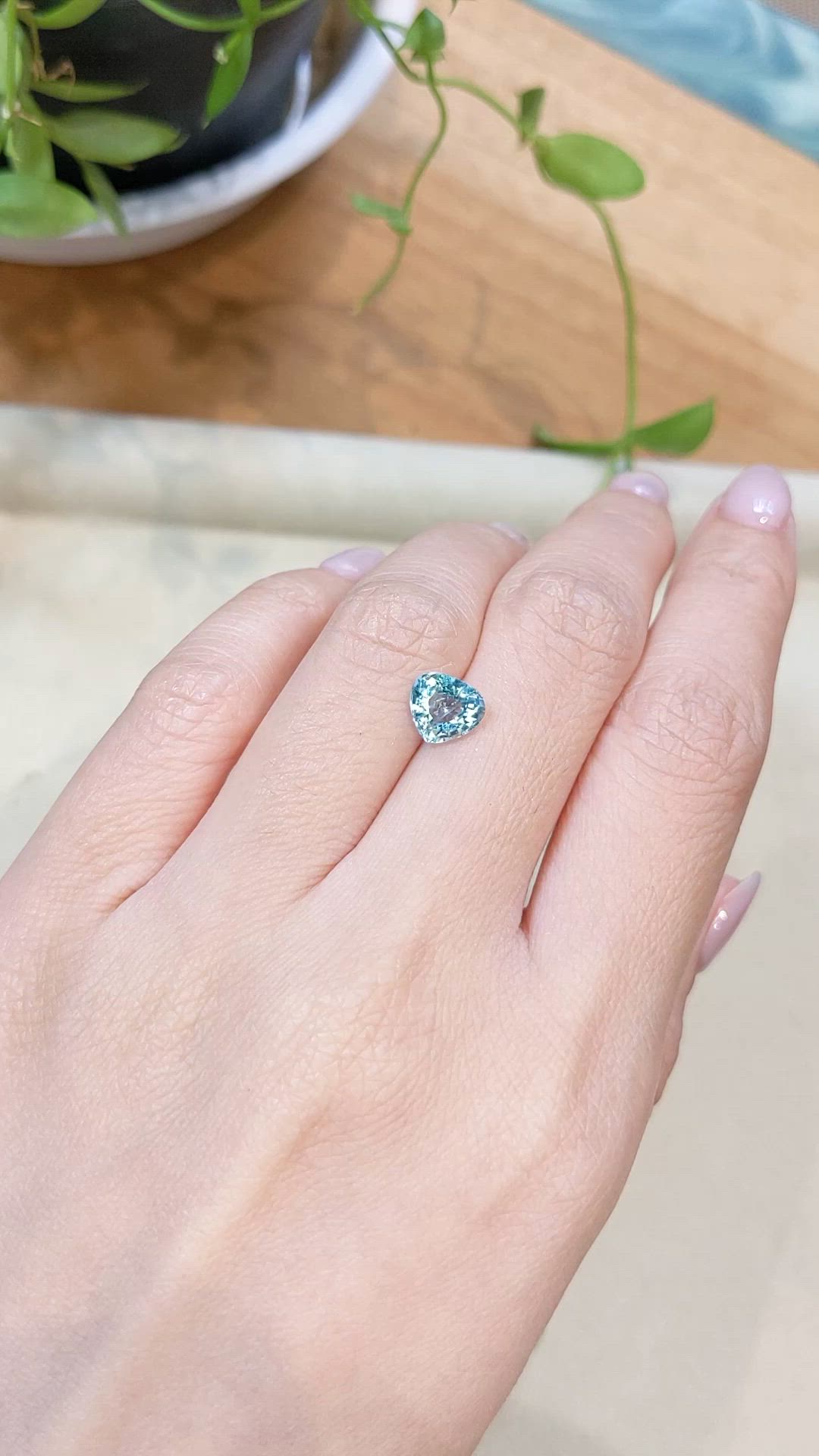 1.35 Ct. Greenish Blue Aquamarine from Madagascar Size Video