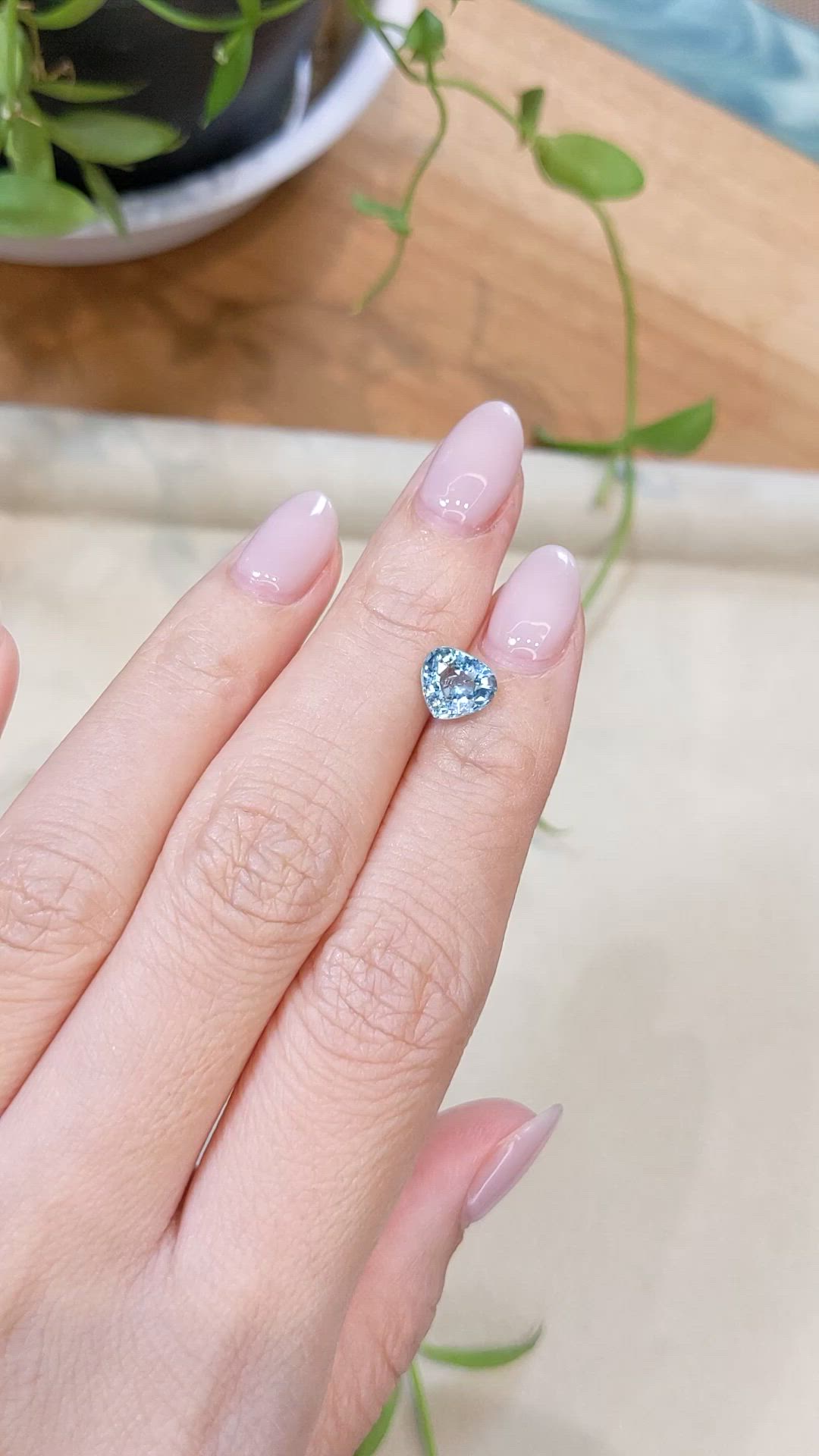 1.35 Ct. Greenish Blue Aquamarine from Madagascar Size Video