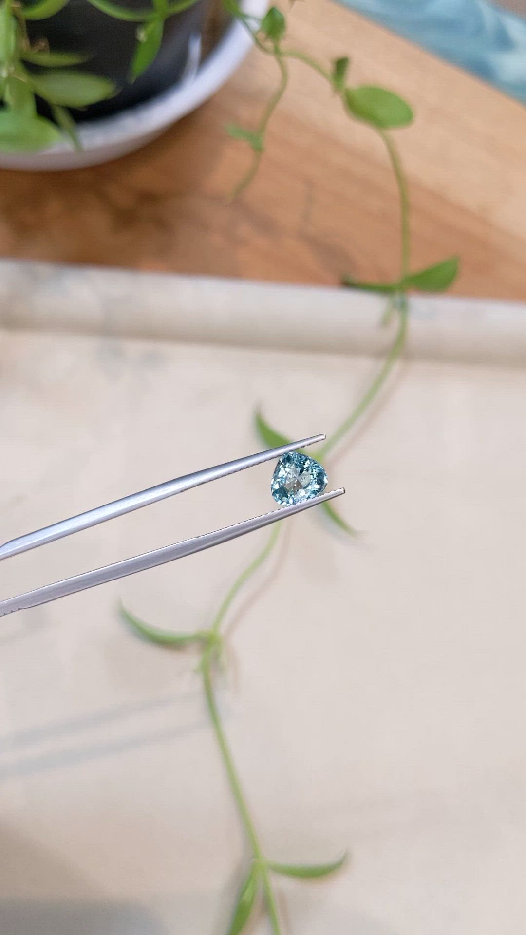 1.35 Ct. Greenish Blue Aquamarine from Madagascar Size Video