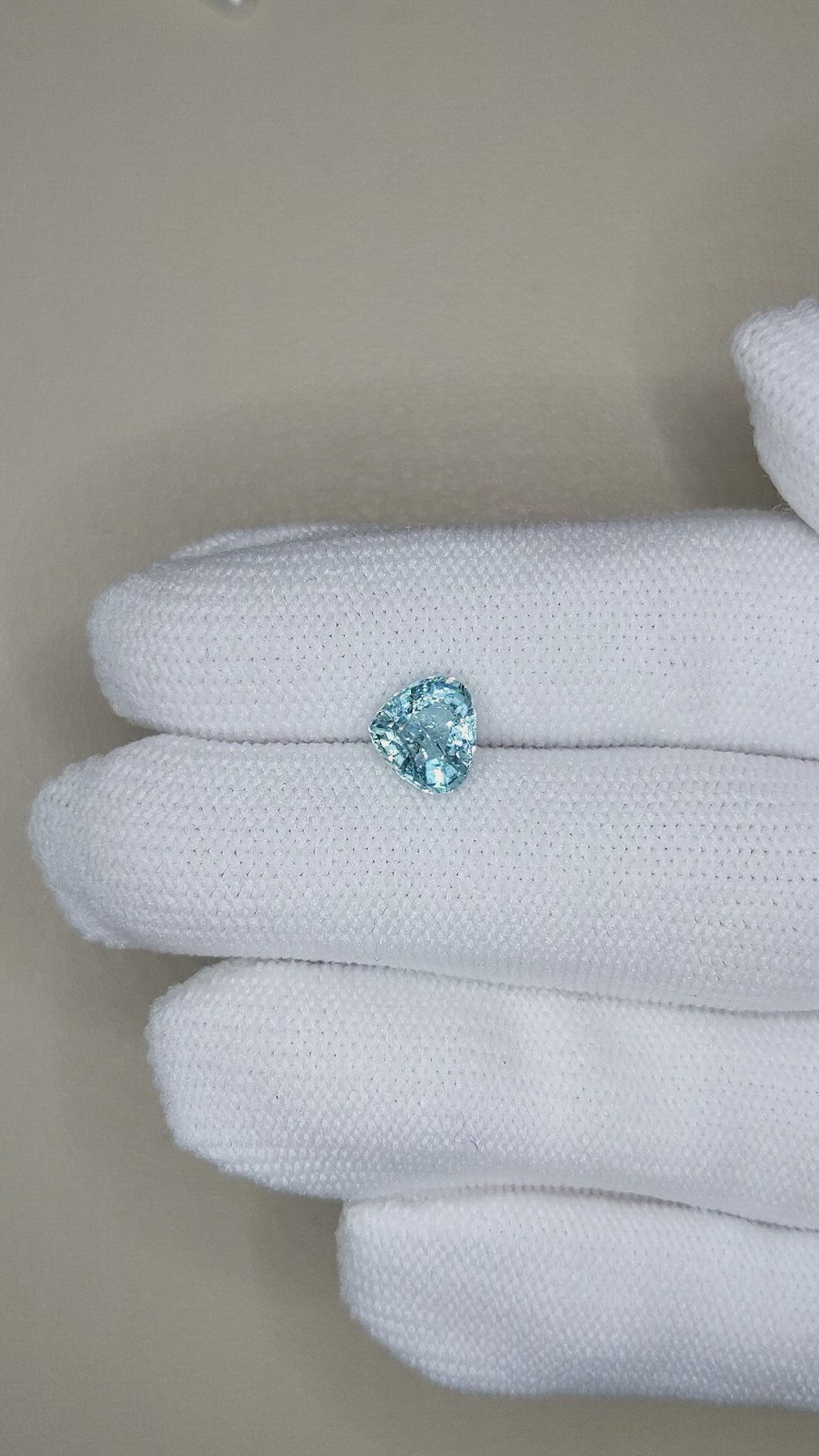 1.35 Ct. Greenish Blue Aquamarine from Madagascar Size Video
