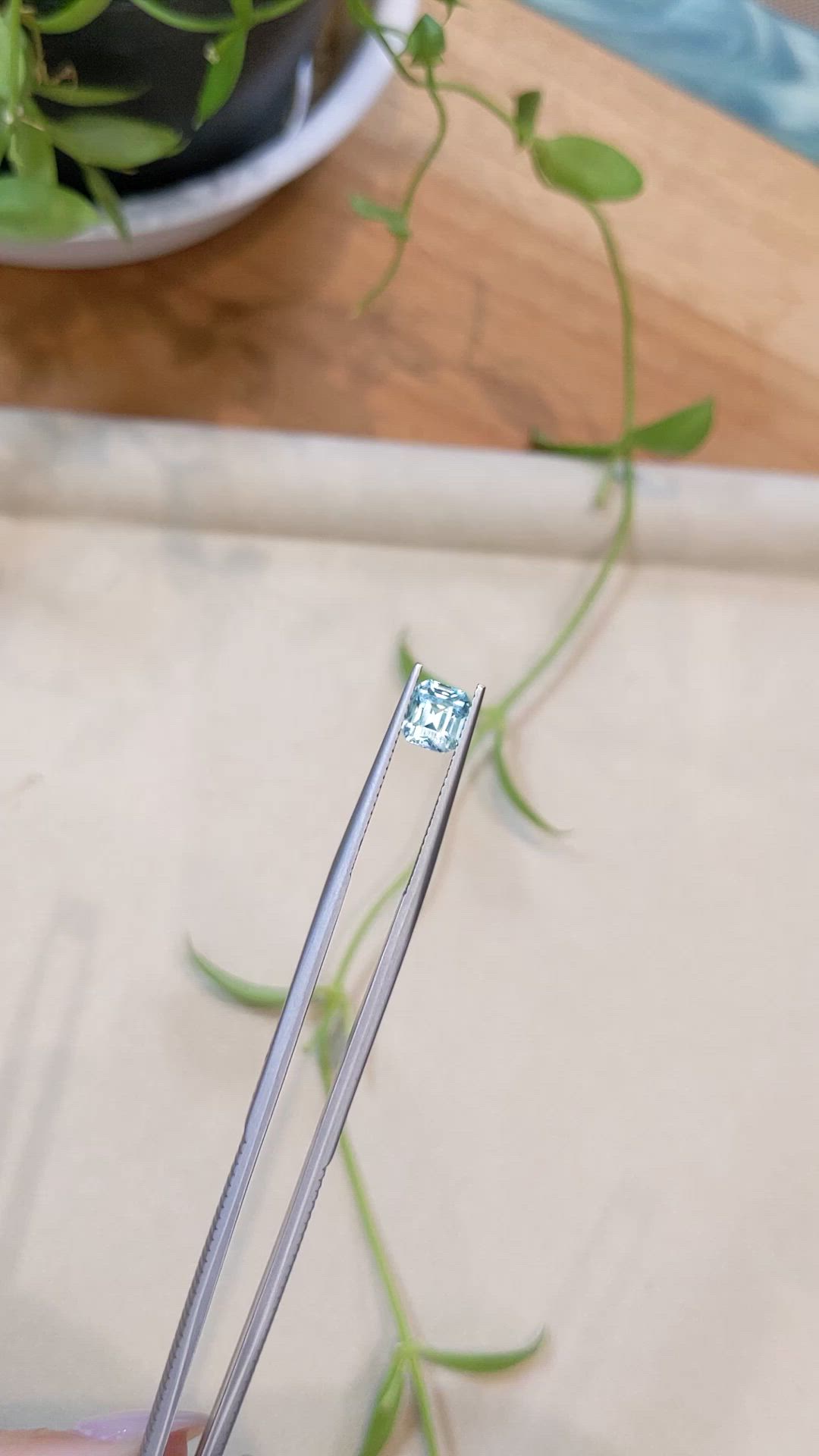 1.16 Ct. Blue Aquamarine from Madagascar Size Video