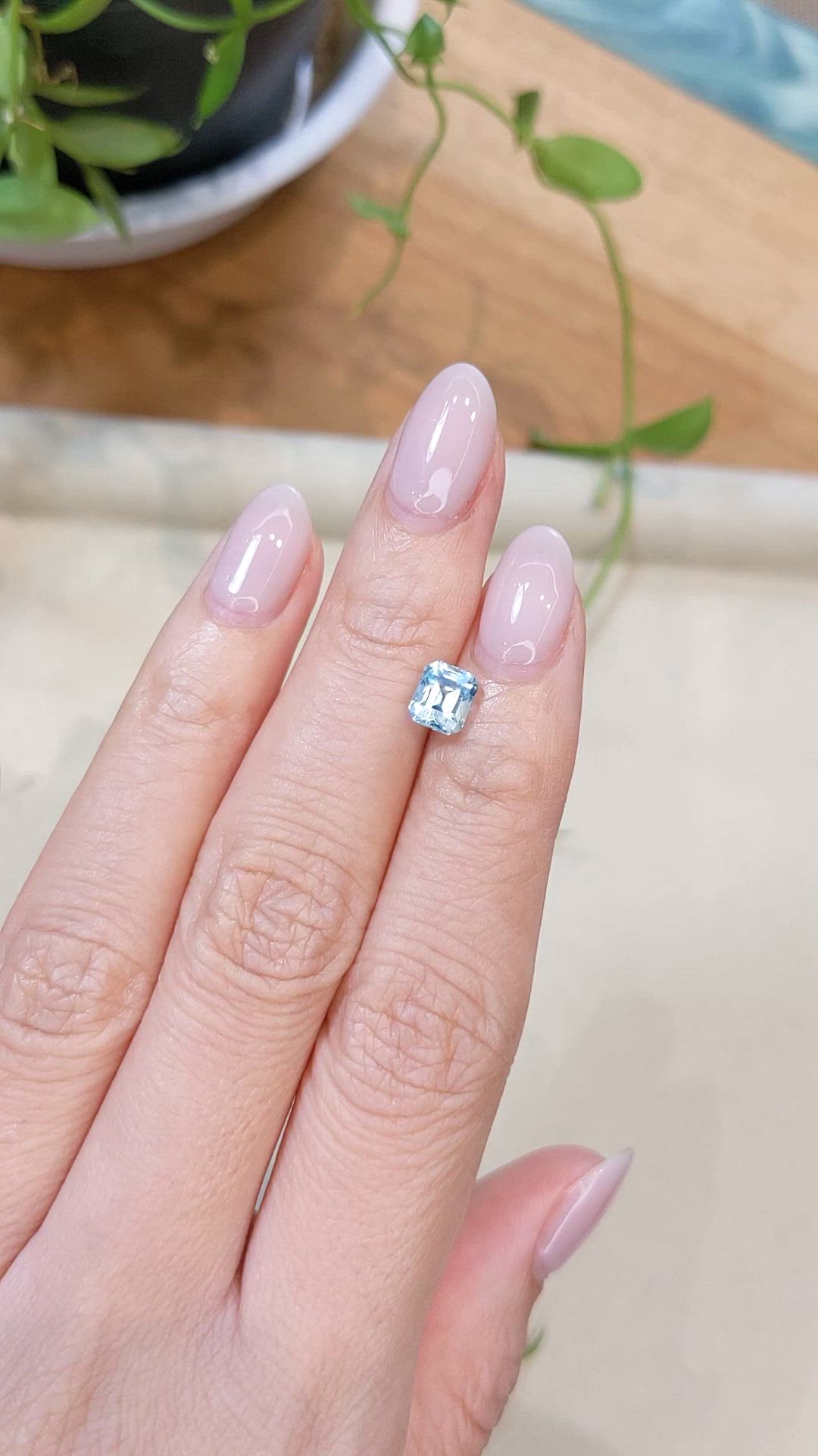 1.16 Ct. Blue Aquamarine from Madagascar Size Video