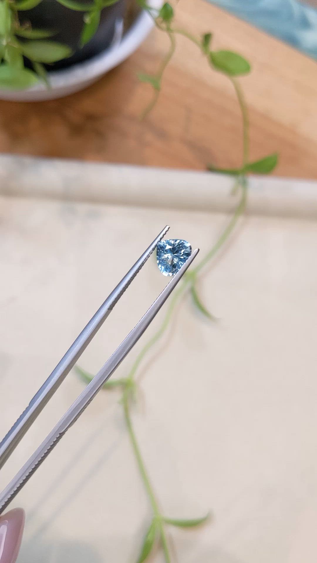 1.41 Ct. Blue Aquamarine from Madagascar Size Video