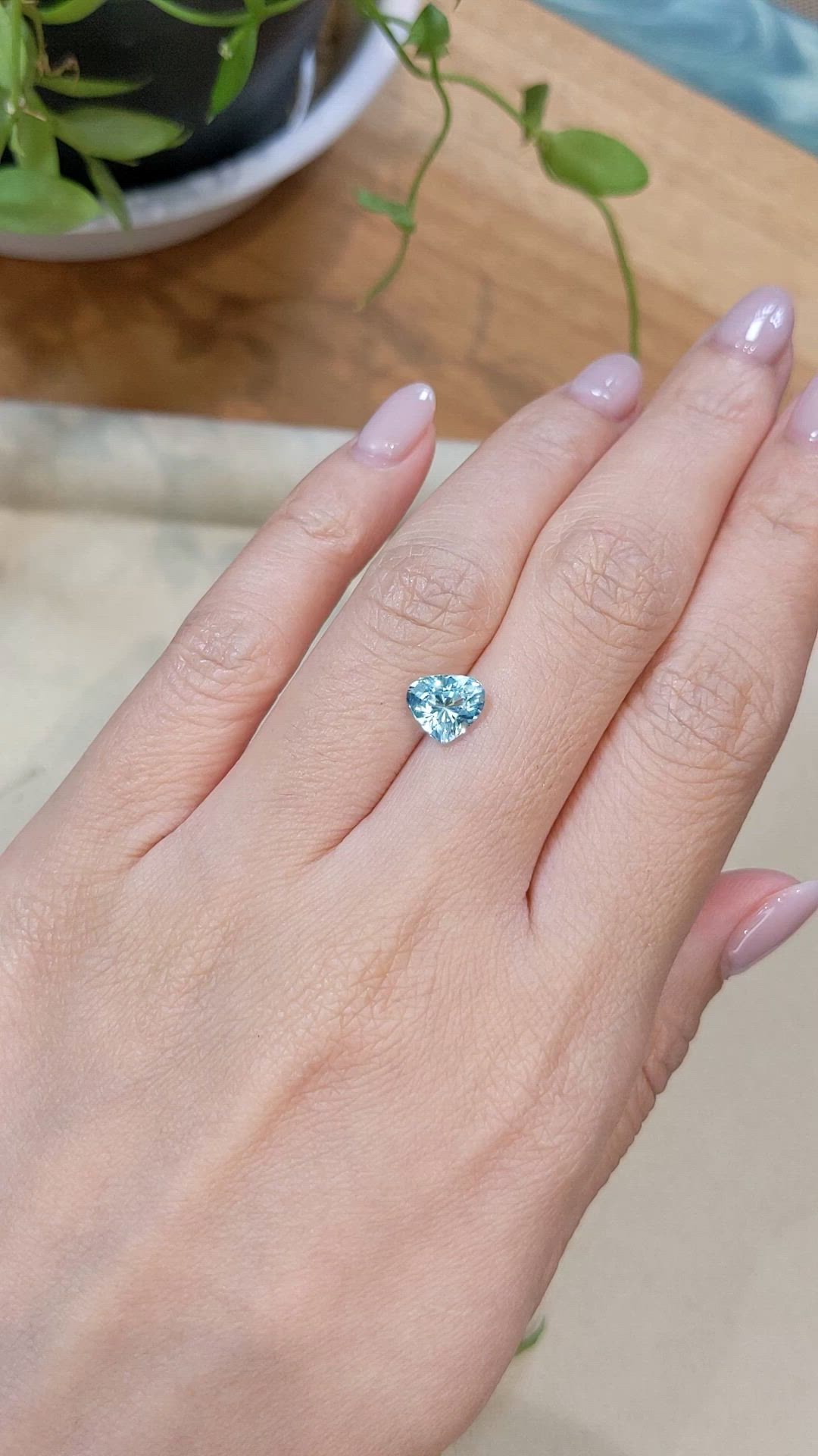 1.41 Ct. Blue Aquamarine from Madagascar Size Video