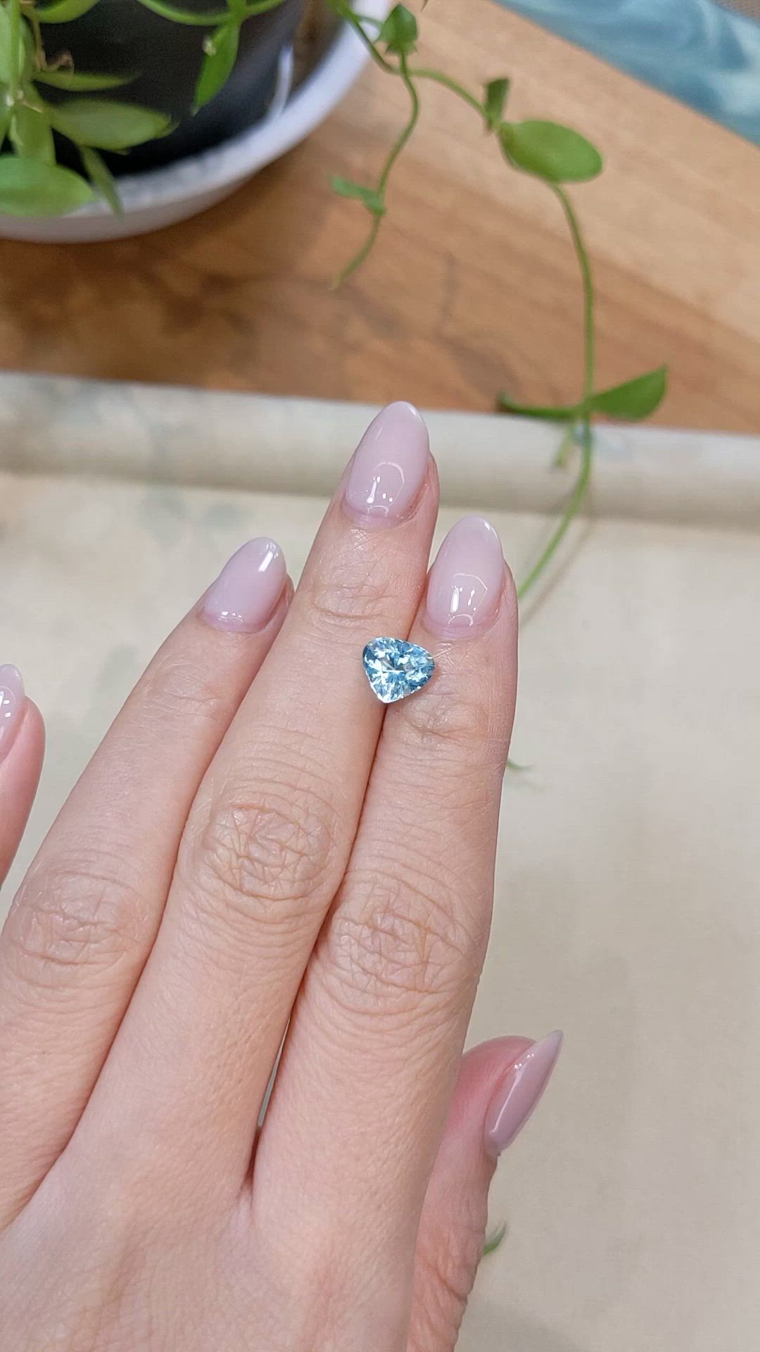 1.41 Ct. Blue Aquamarine from Madagascar Size Video