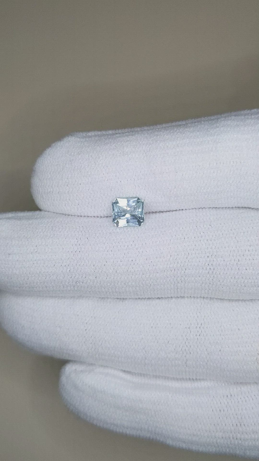 1.05 Ct. Greenish Blue Aquamarine from Madagascar Size Video