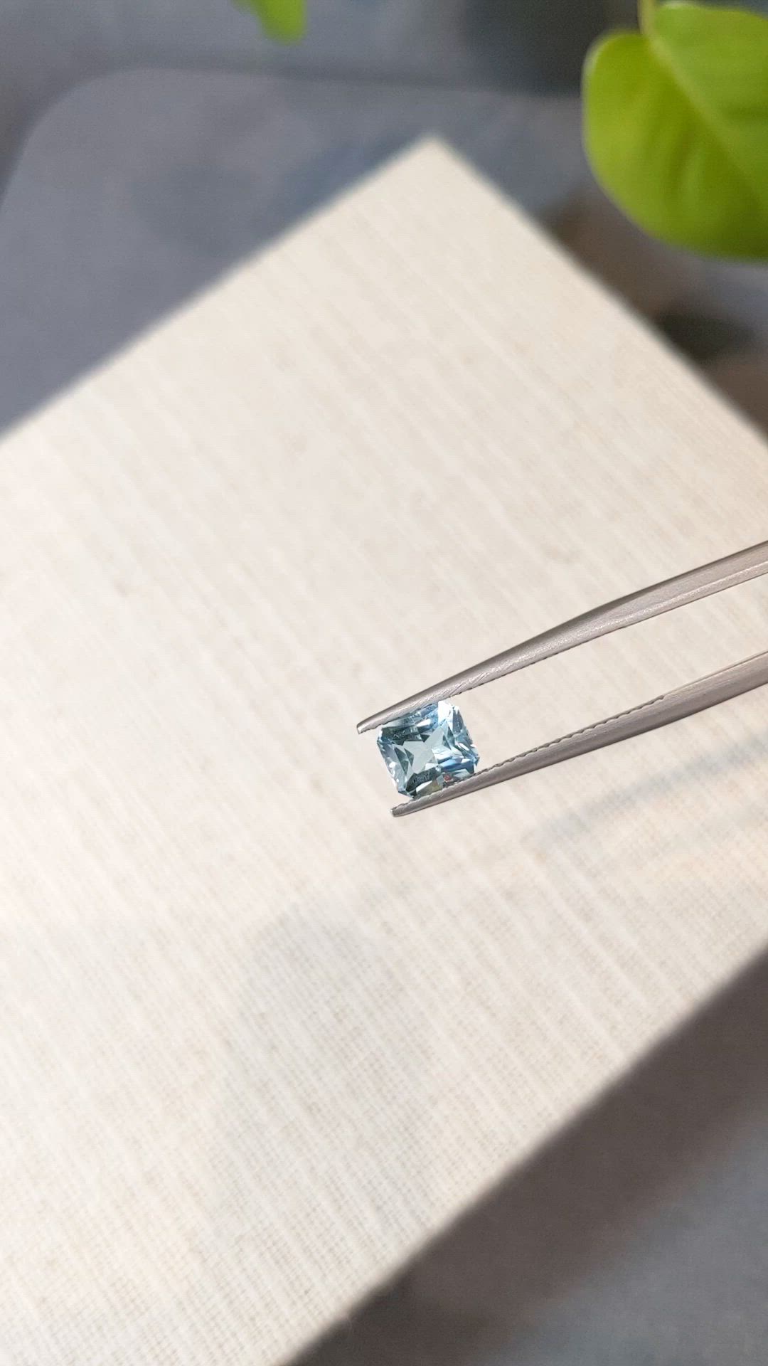 1.05 Ct. Greenish Blue Aquamarine from Madagascar Size Video