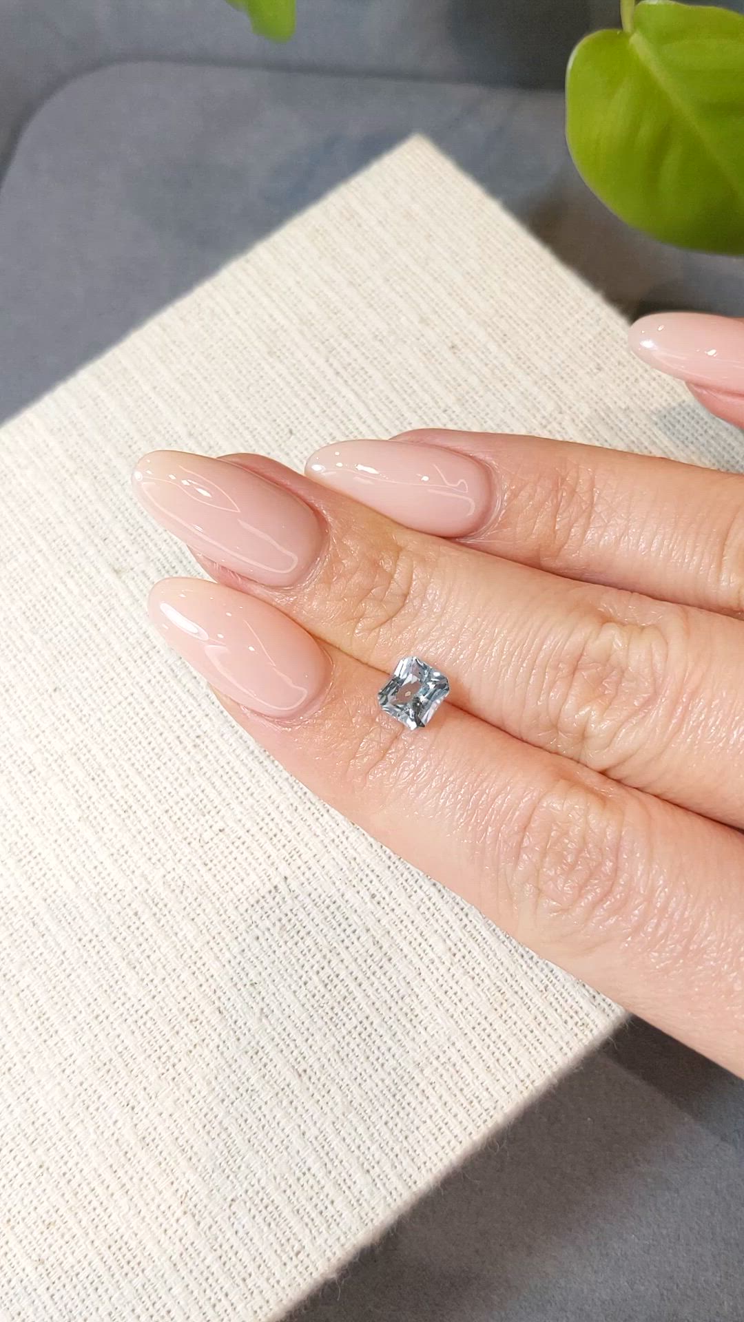 1.05 Ct. Greenish Blue Aquamarine from Madagascar Size Video