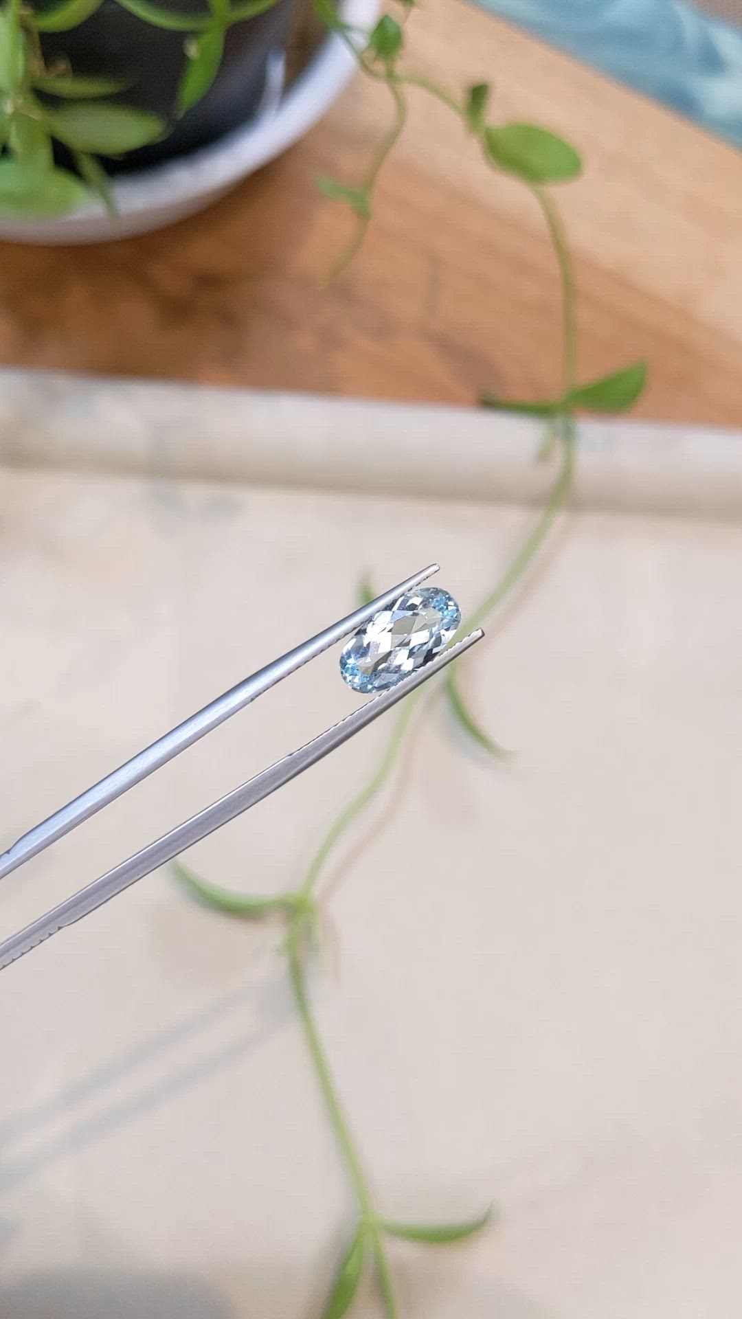 2.09 Ct. Blue Aquamarine from Madagascar Size Video