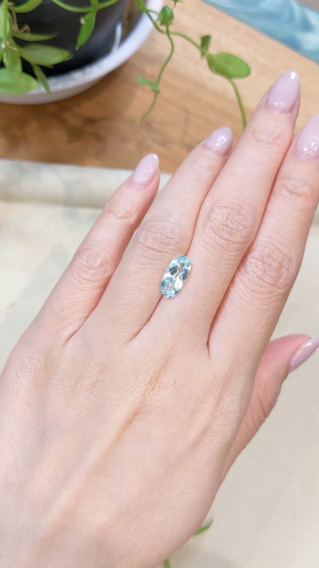 2.09 Ct. Blue Aquamarine from Madagascar Size Video