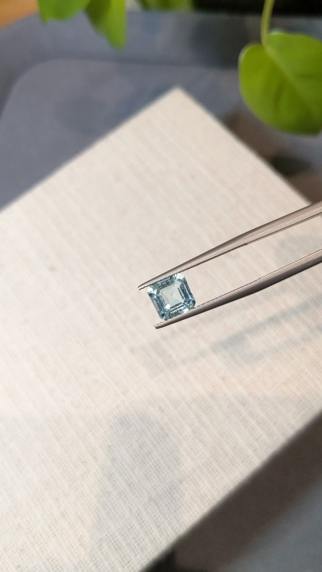 1.35 Ct. Greenish Blue Aquamarine from Madagascar Size Video