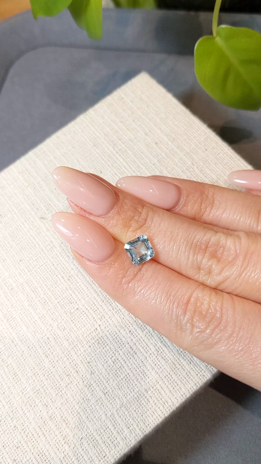 1.35 Ct. Greenish Blue Aquamarine from Madagascar Size Video